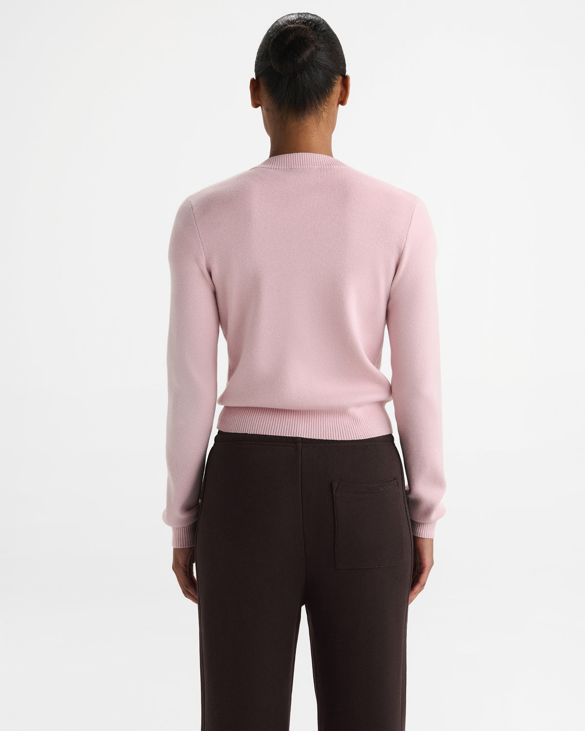 Varsity Knit Zip Through Cardigan - Pink