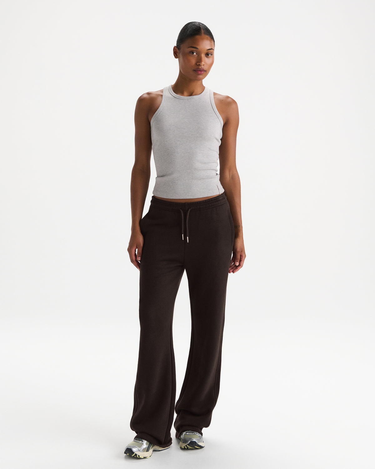 Modal Soft Rib Tank Top - Light Grey Melange