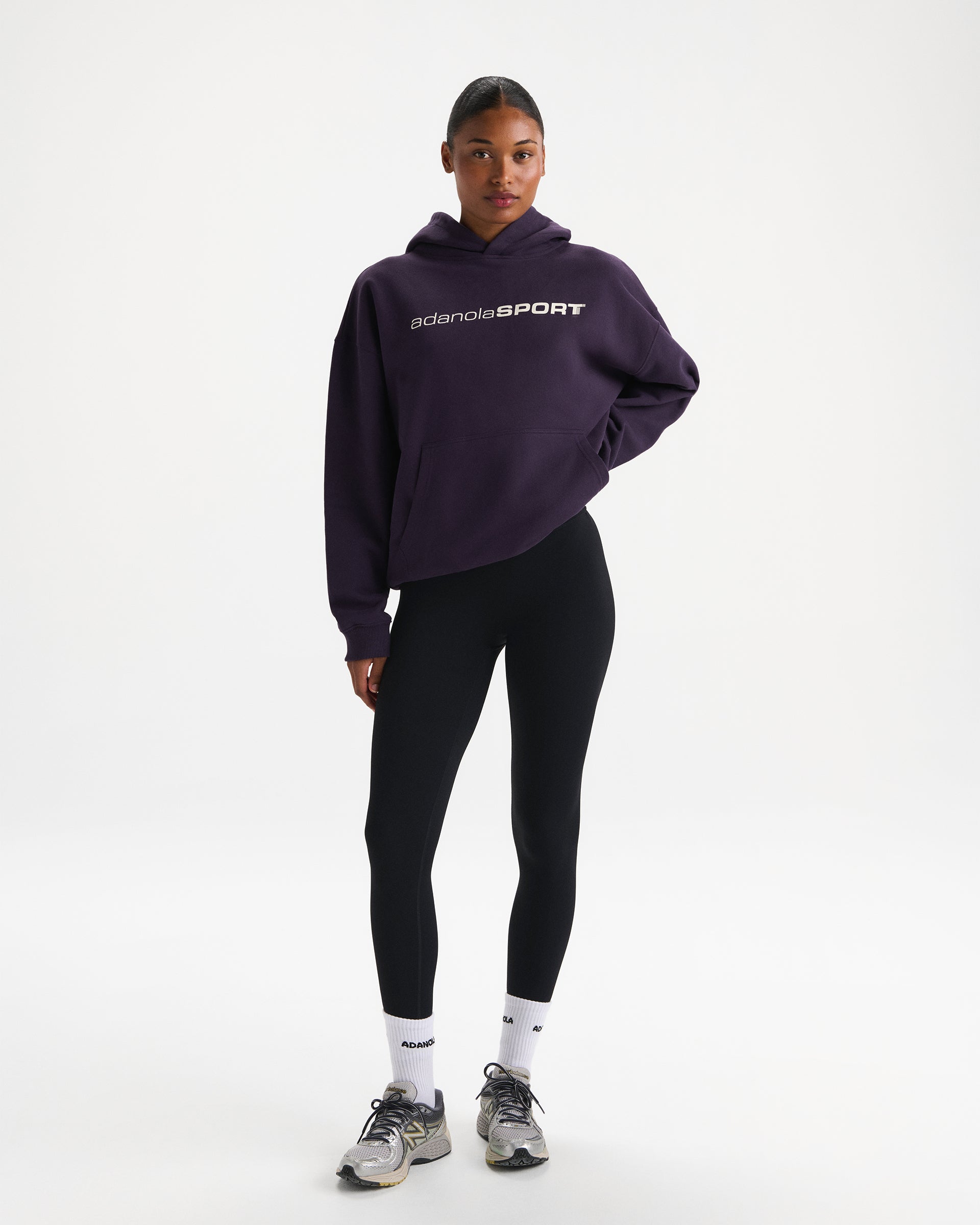 90s Sport Oversized Hoodie - Dark Plum