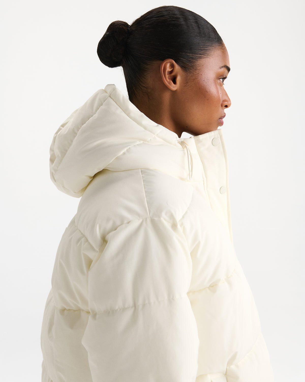 Hooded Puffer Jacket - Marshmallow White