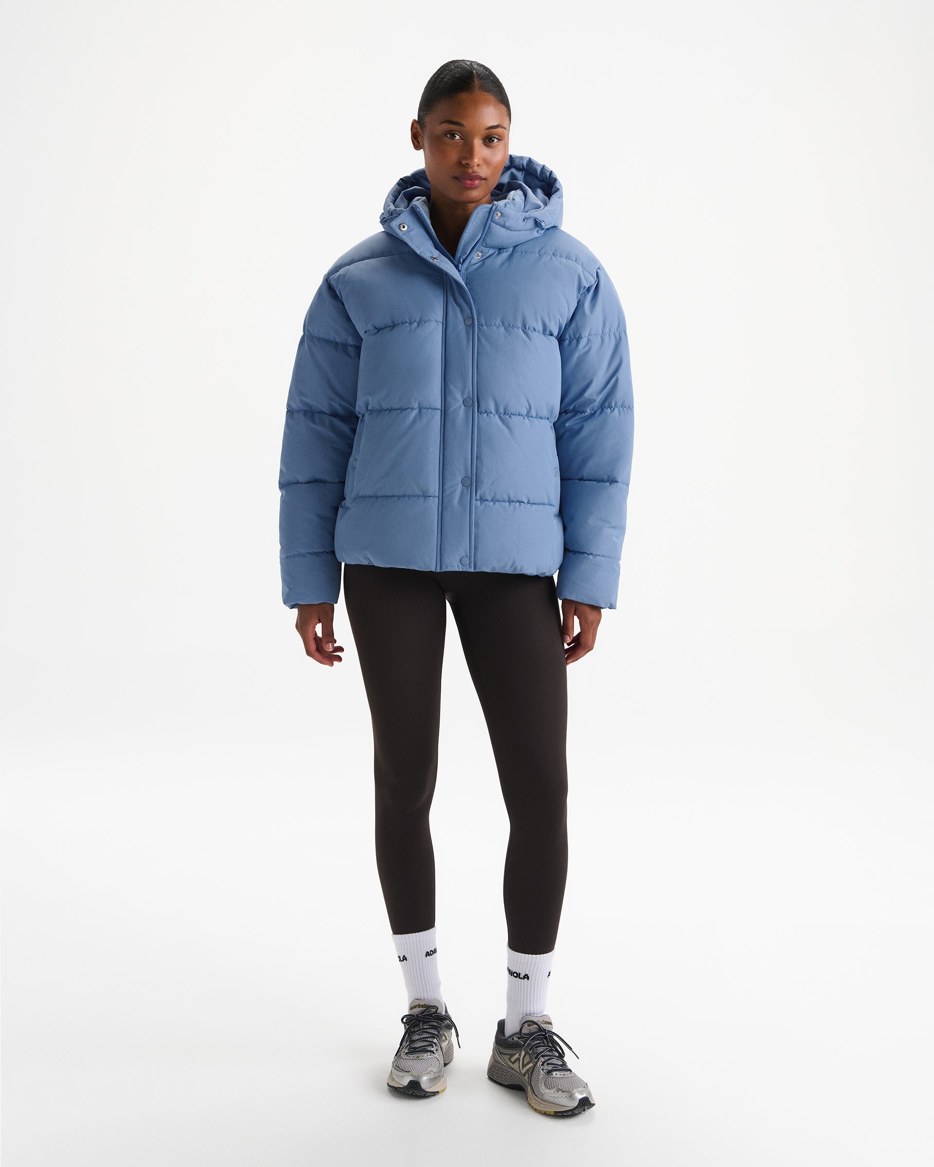 Hooded Puffer Jacket - Ice Blue