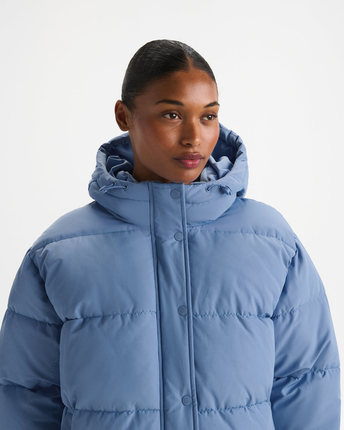 Hooded Puffer Jacket - Ice Blue