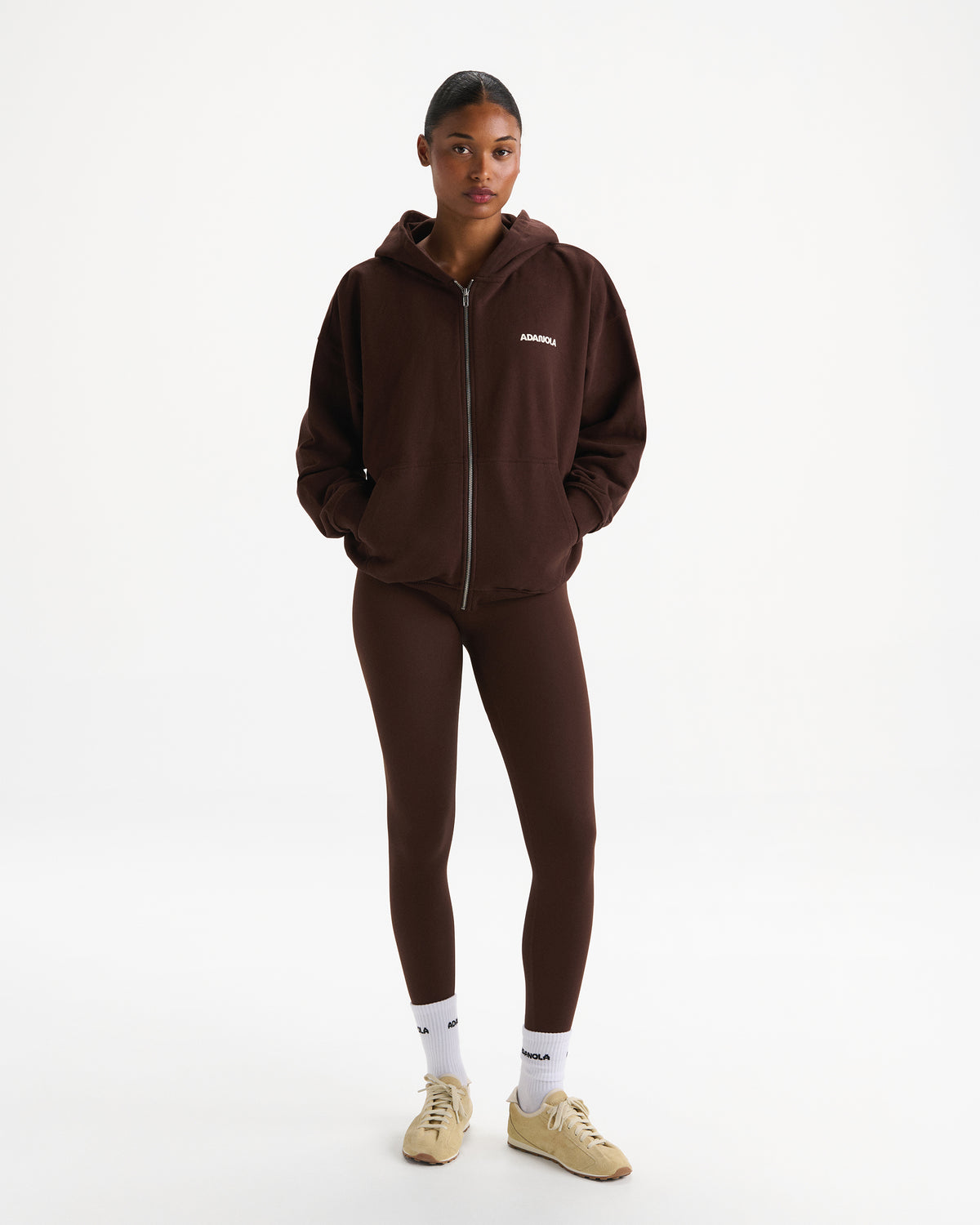 Movement Oversized Full Zip Hoodie - Chocolate Brown