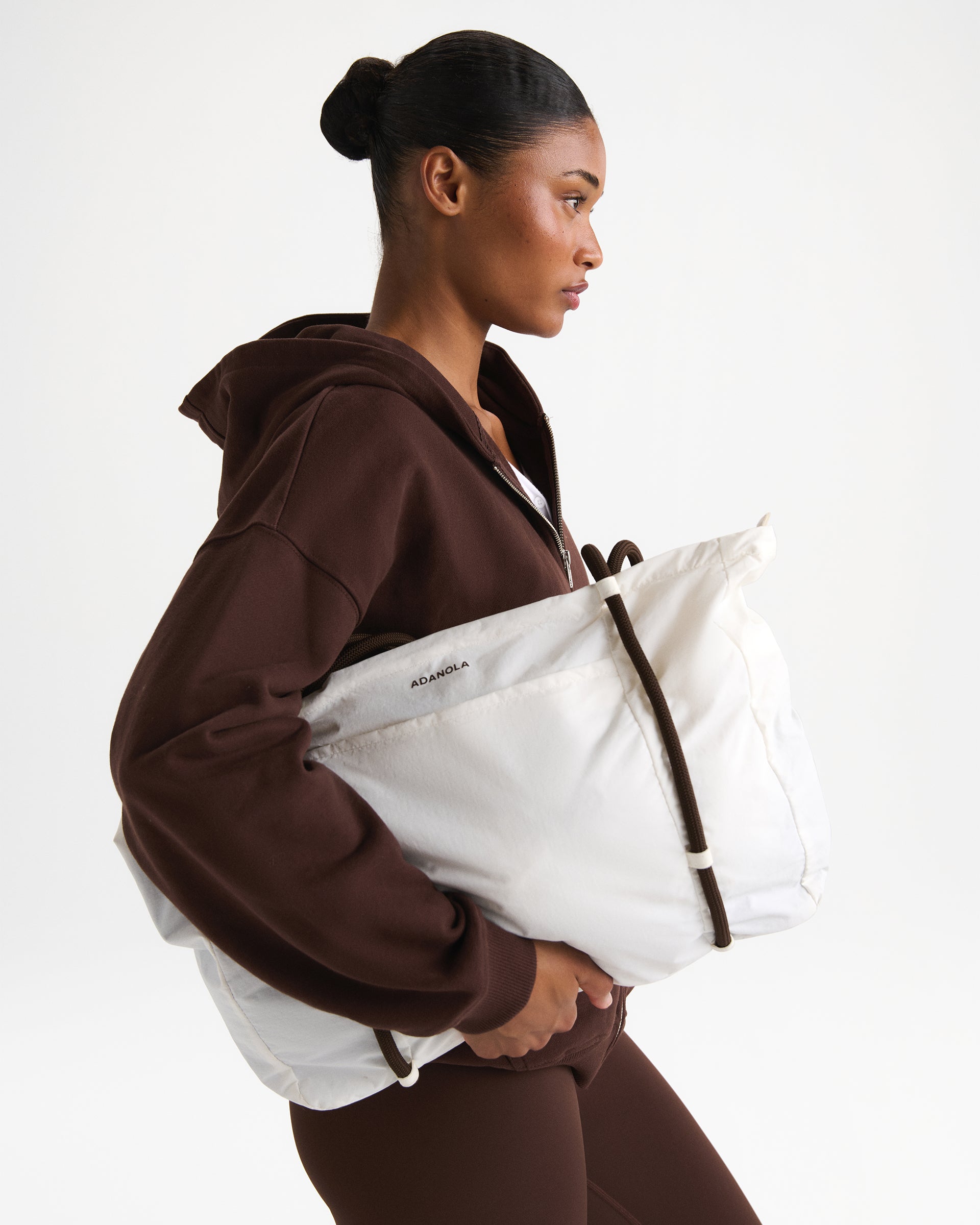 Large Rope Ripstop Bag - Marshmallow White/Coffee Bean