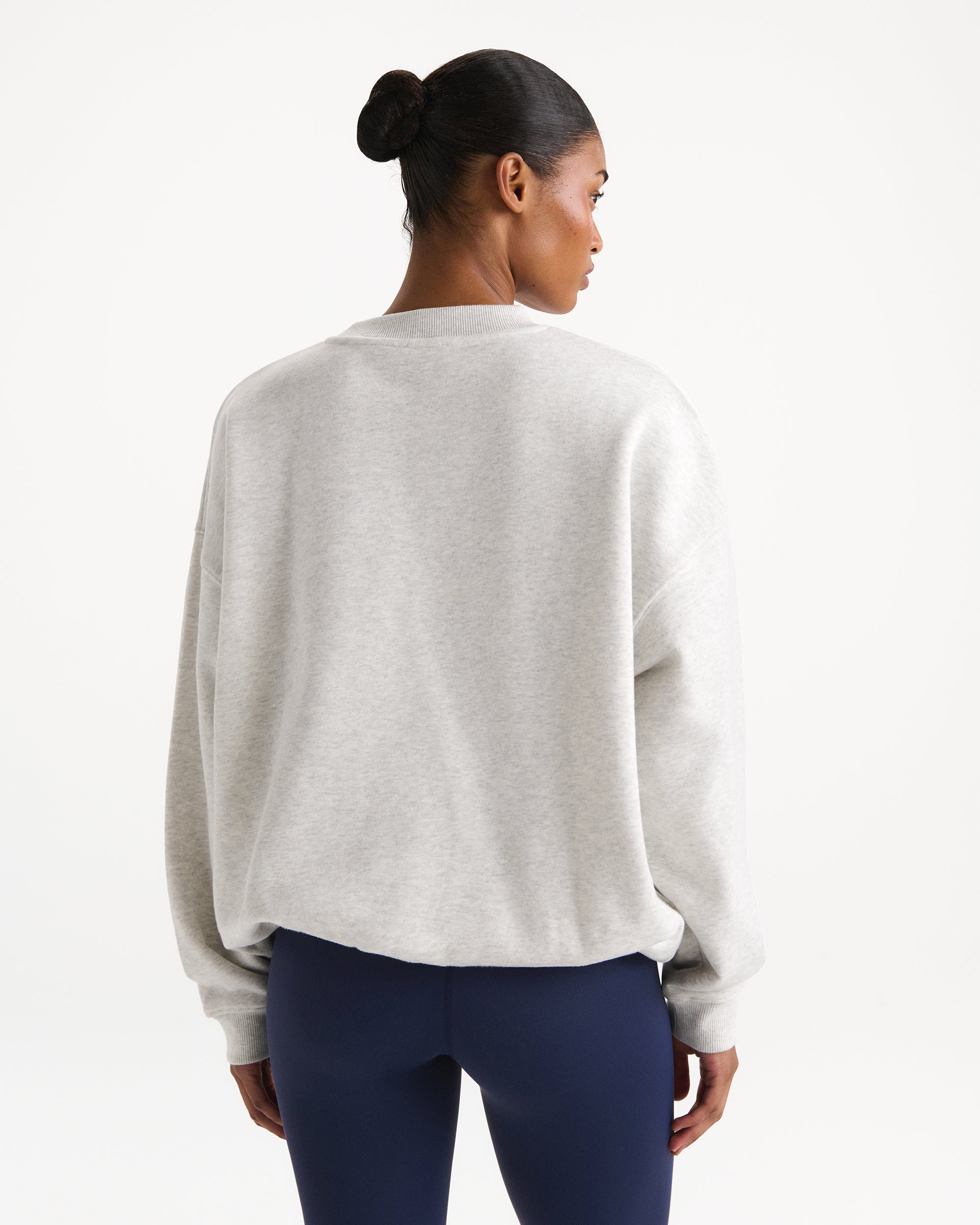 AS Oversized Sweatshirt - Light Grey Melange/Apple Red
