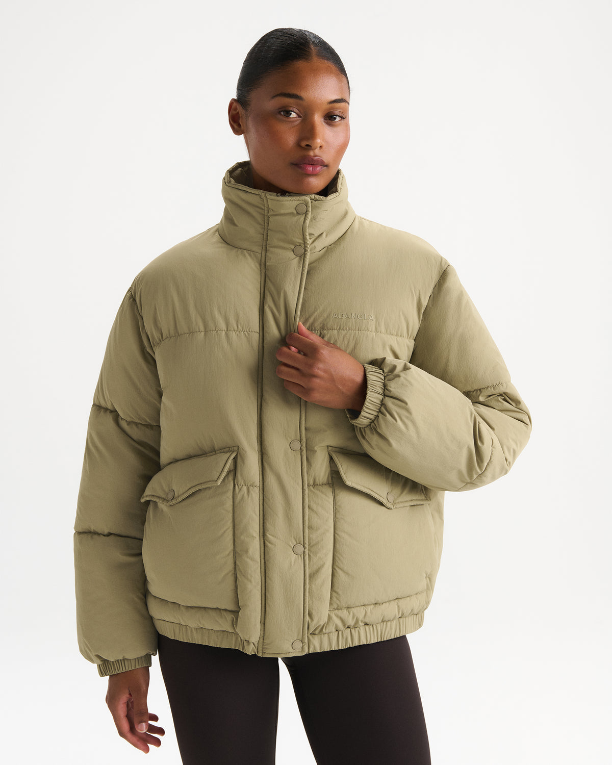 Funnel Neck Puffer Jacket Pistachio