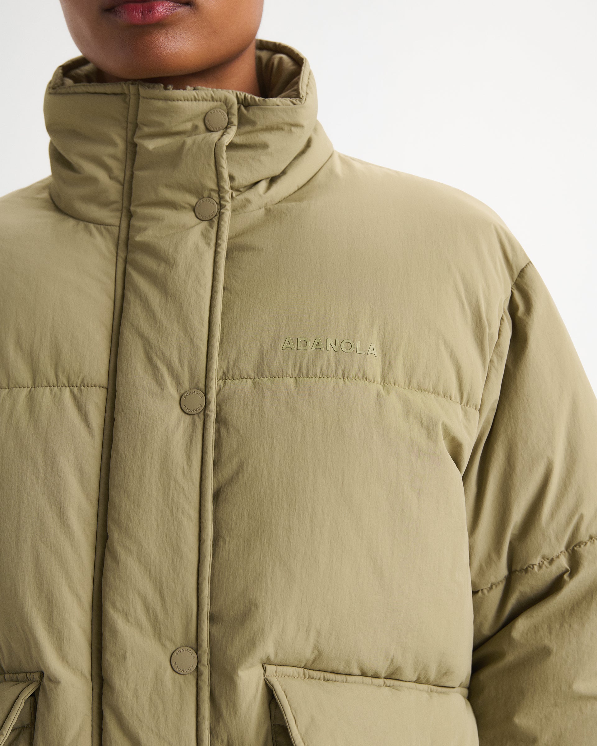 Funnel Neck Puffer Jacket - Pistachio Green