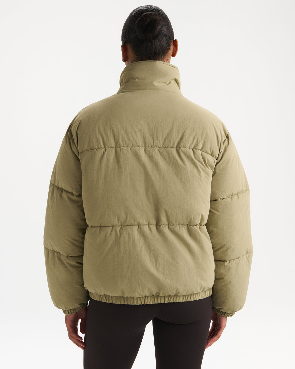 Funnel Neck Puffer Jacket - Pistachio Green