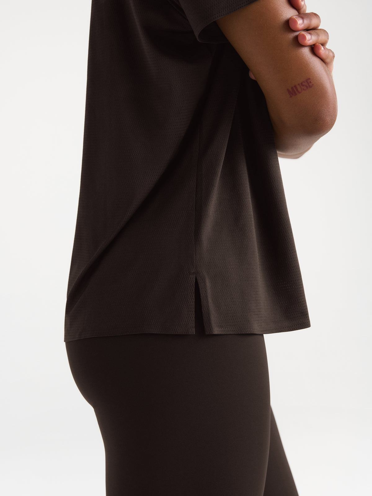 Mesh Active Short Sleeve T-shirt - Coffee Bean