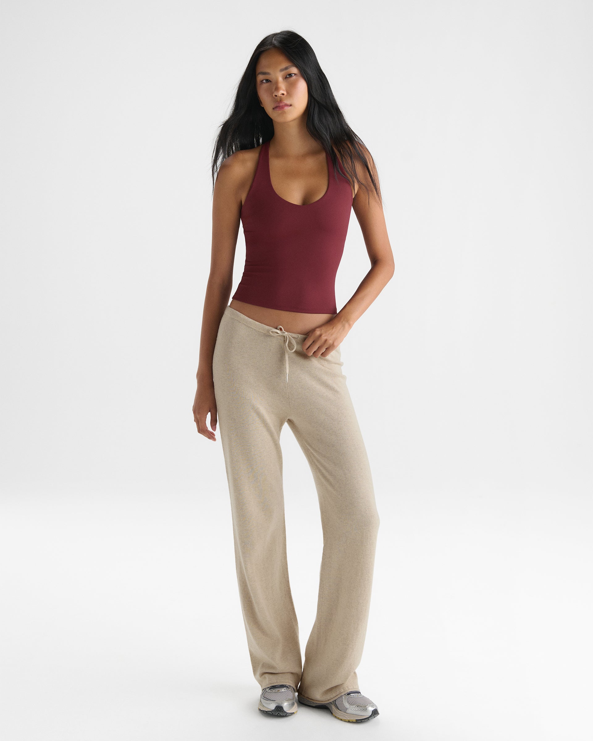 Ultimate V-Neck Racer Back Tank - Damson Red