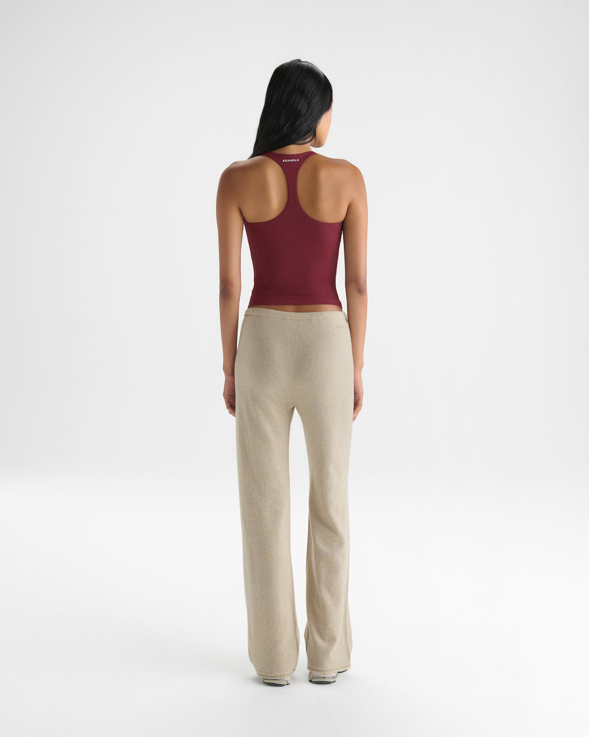 Knit Low Rise Roll Pants - Oatmeal Marl