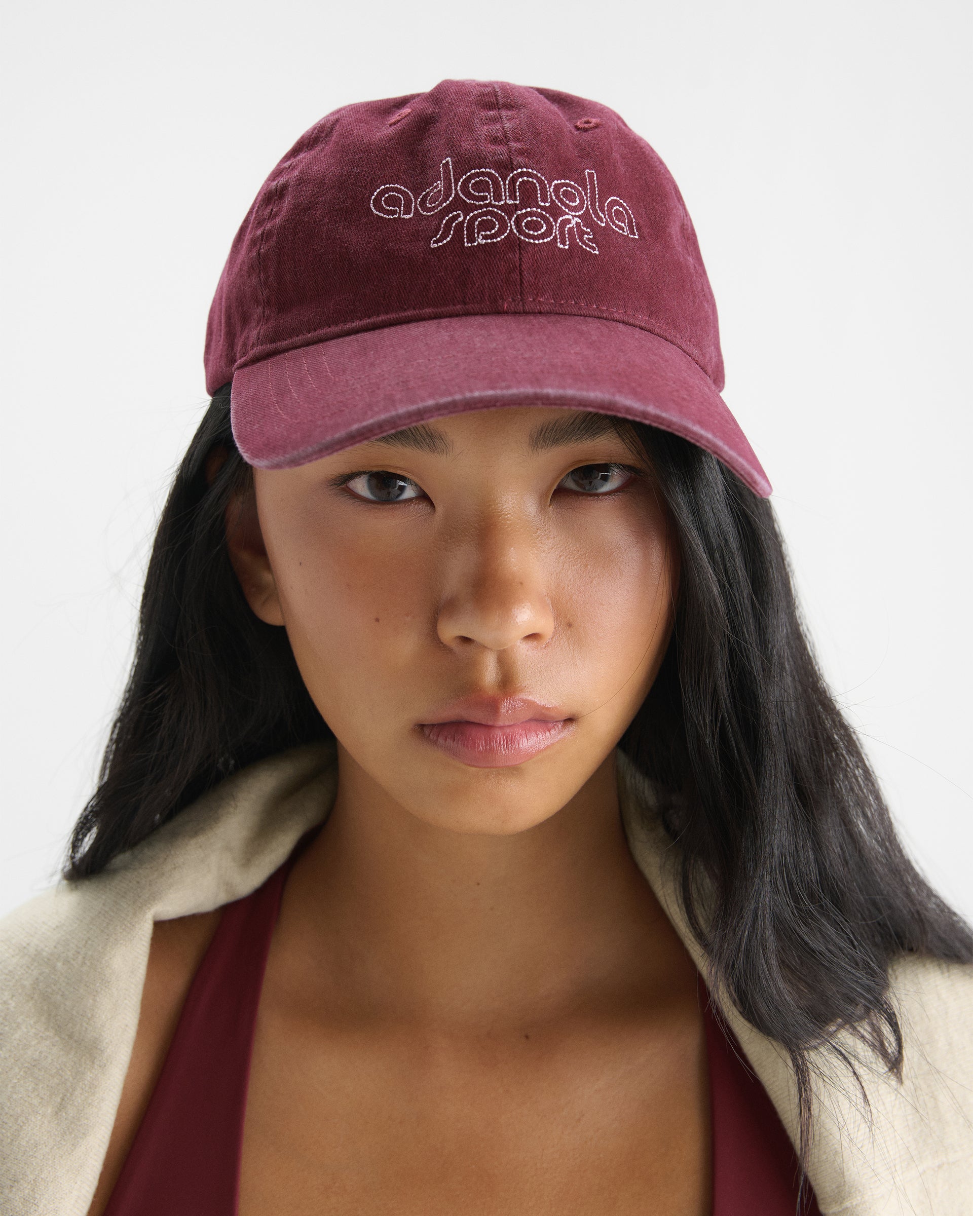 Adanola Sport Washed Cap - Damson Red