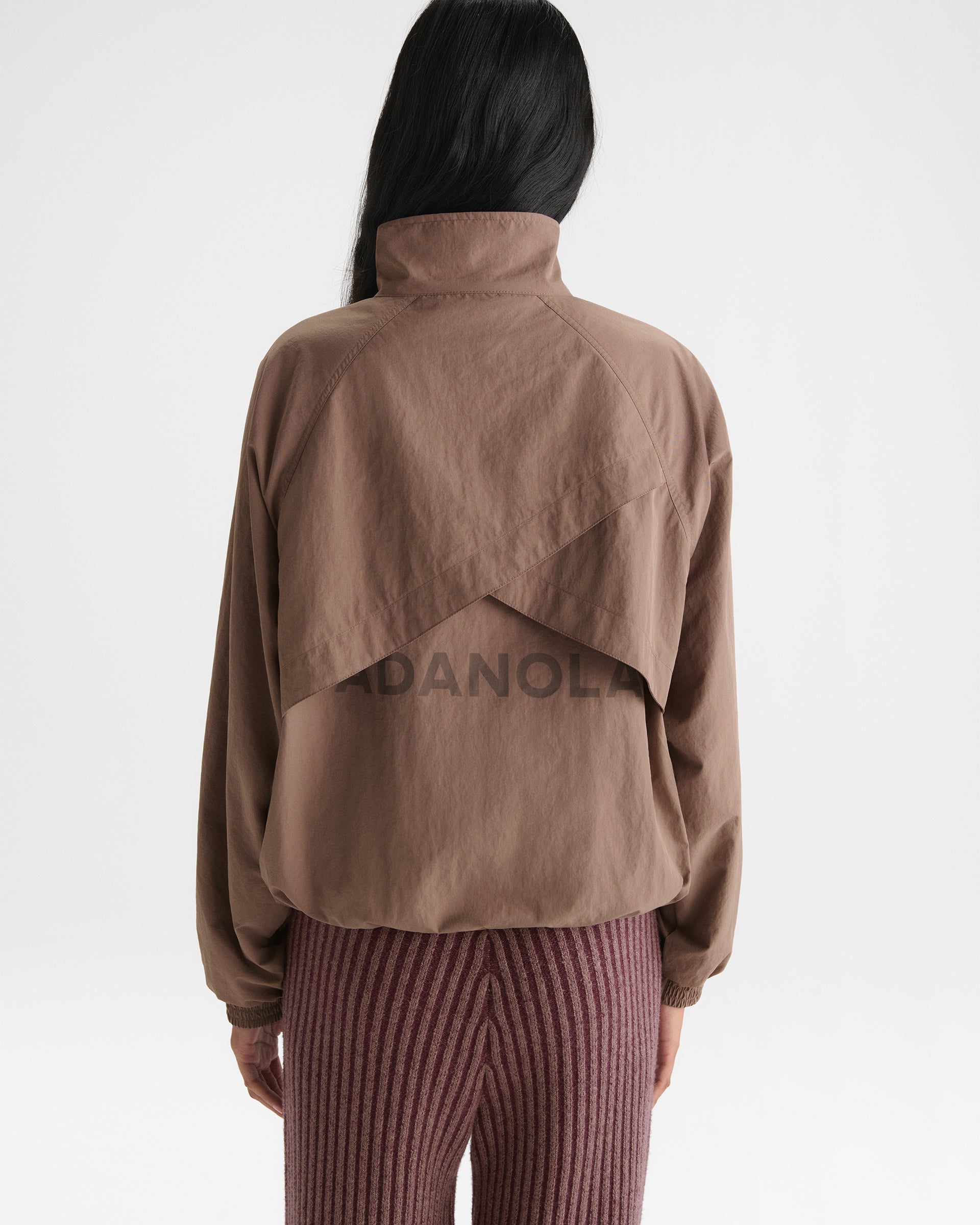 Raglan Storm Flap Track Jacket - Mink Brown