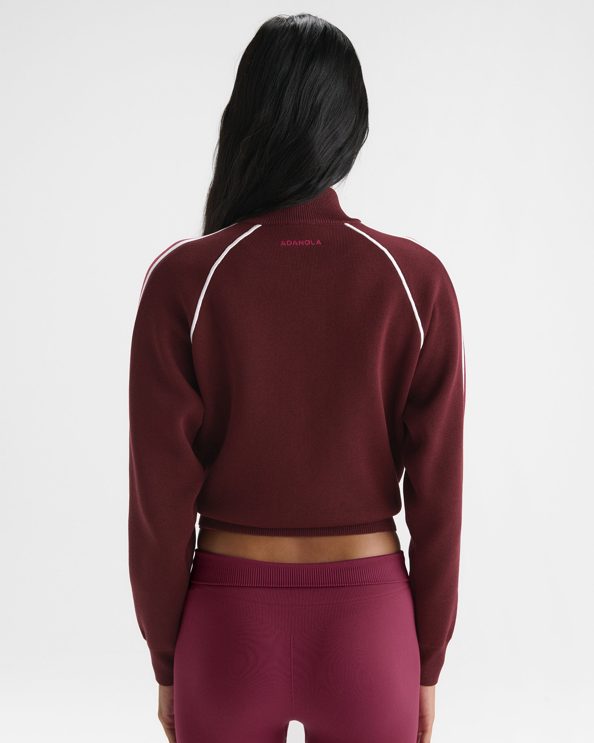 Knit Track Jacket - Damson Red
