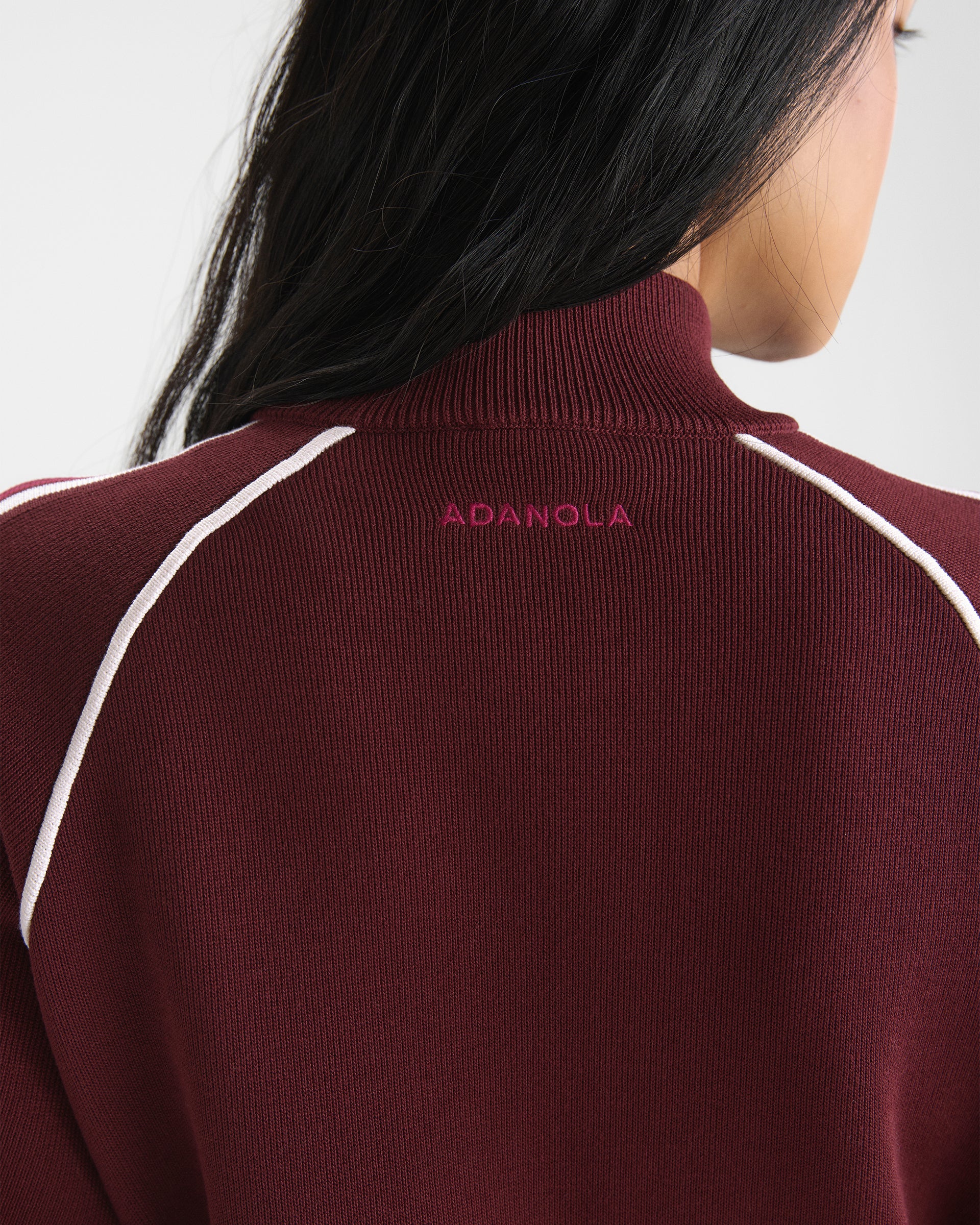 Knit Track Jacket - Damson Red