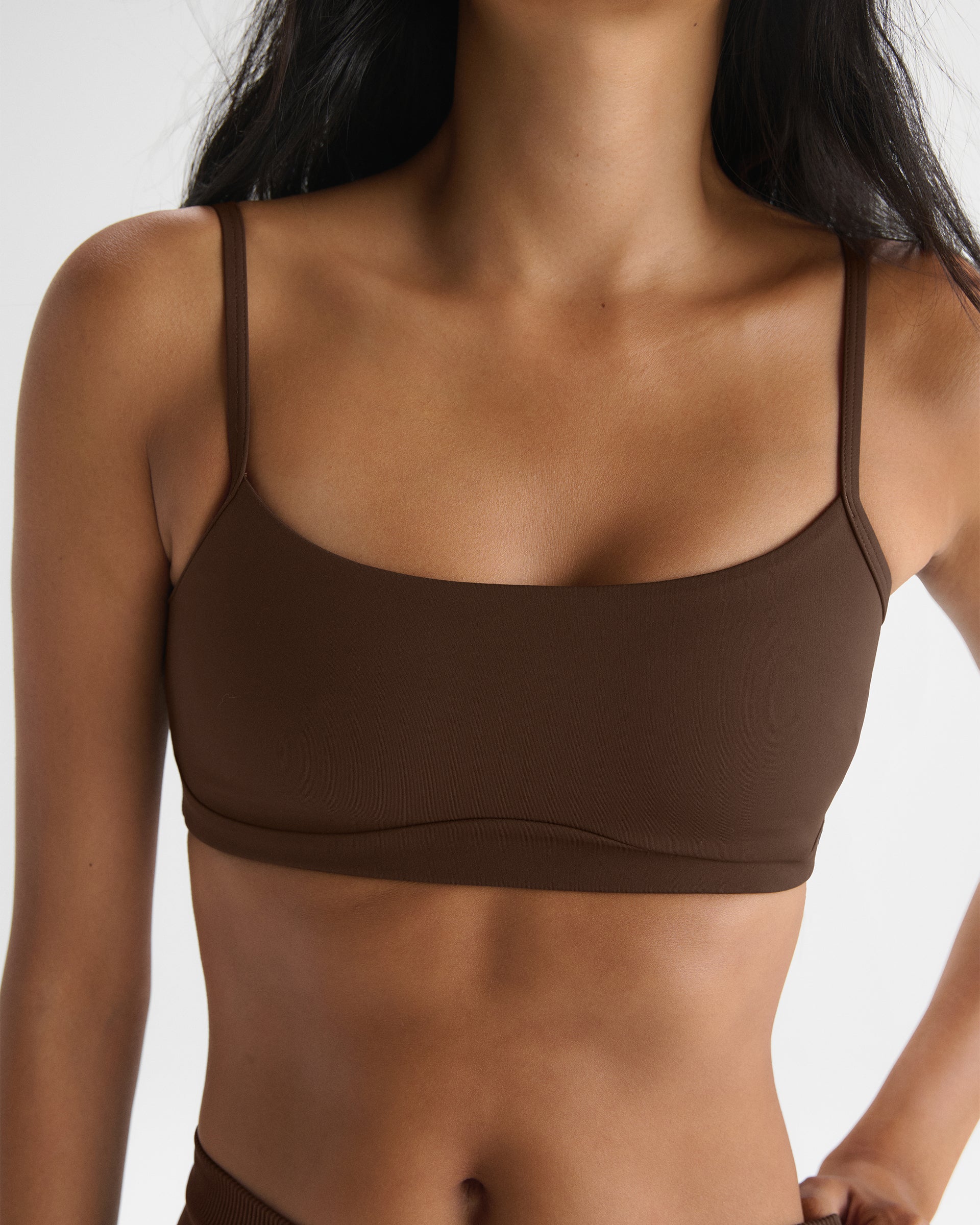 Ultimate Minimal Strappy Bra - Chocolate Brown