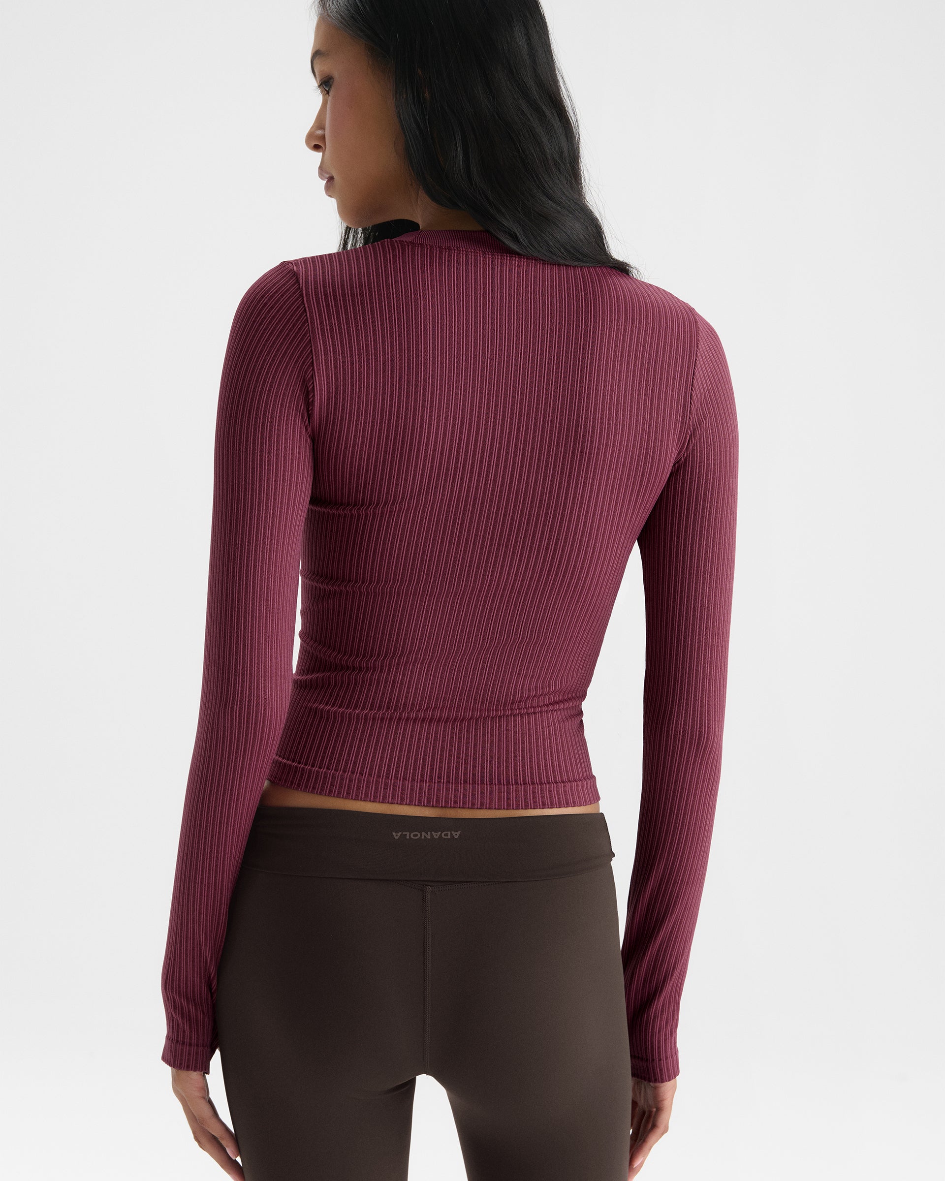 Classic Seamless Long Sleeve Top - Raspberry Stripe