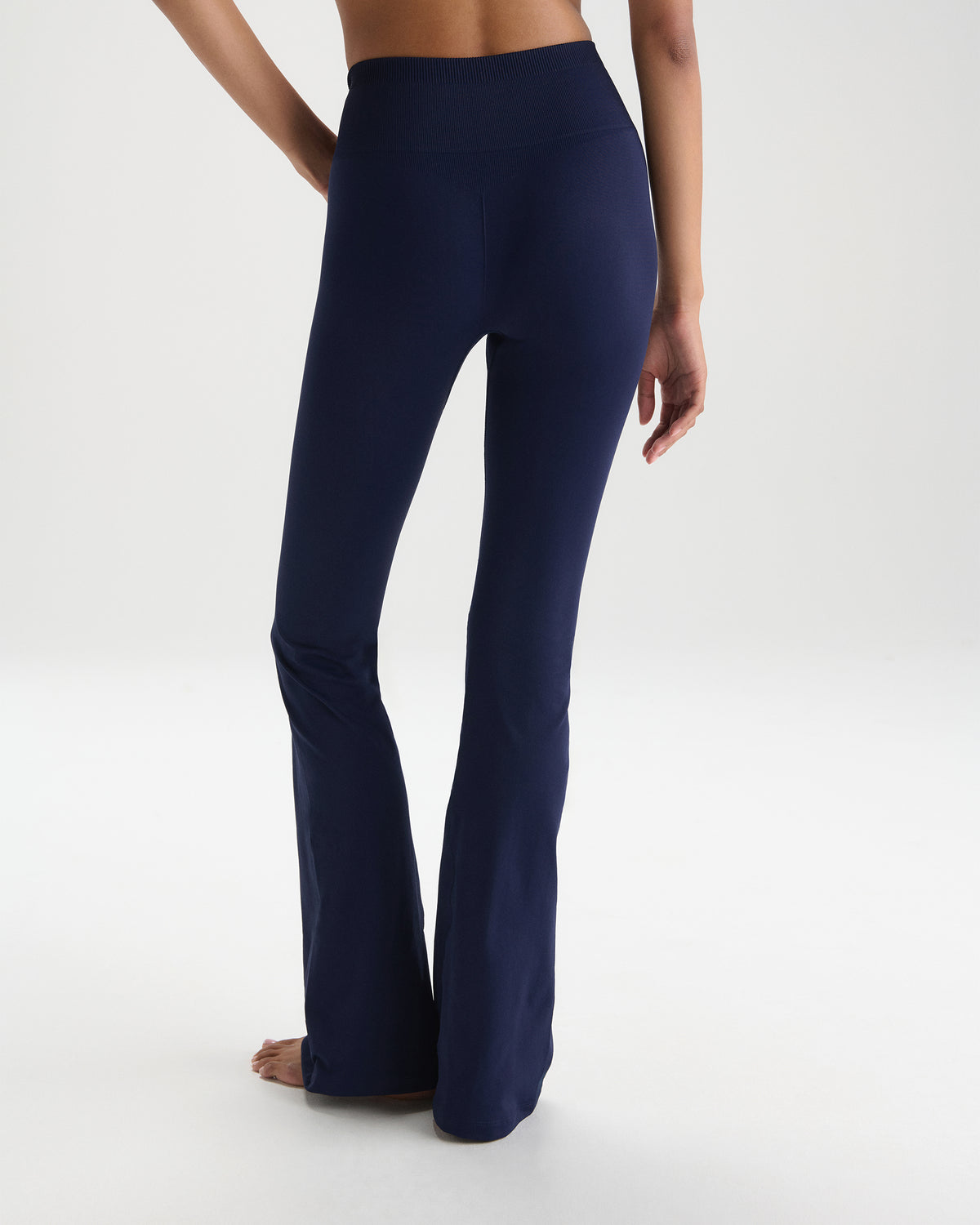 Classic Seamless Flared Leggings - Navy Blue