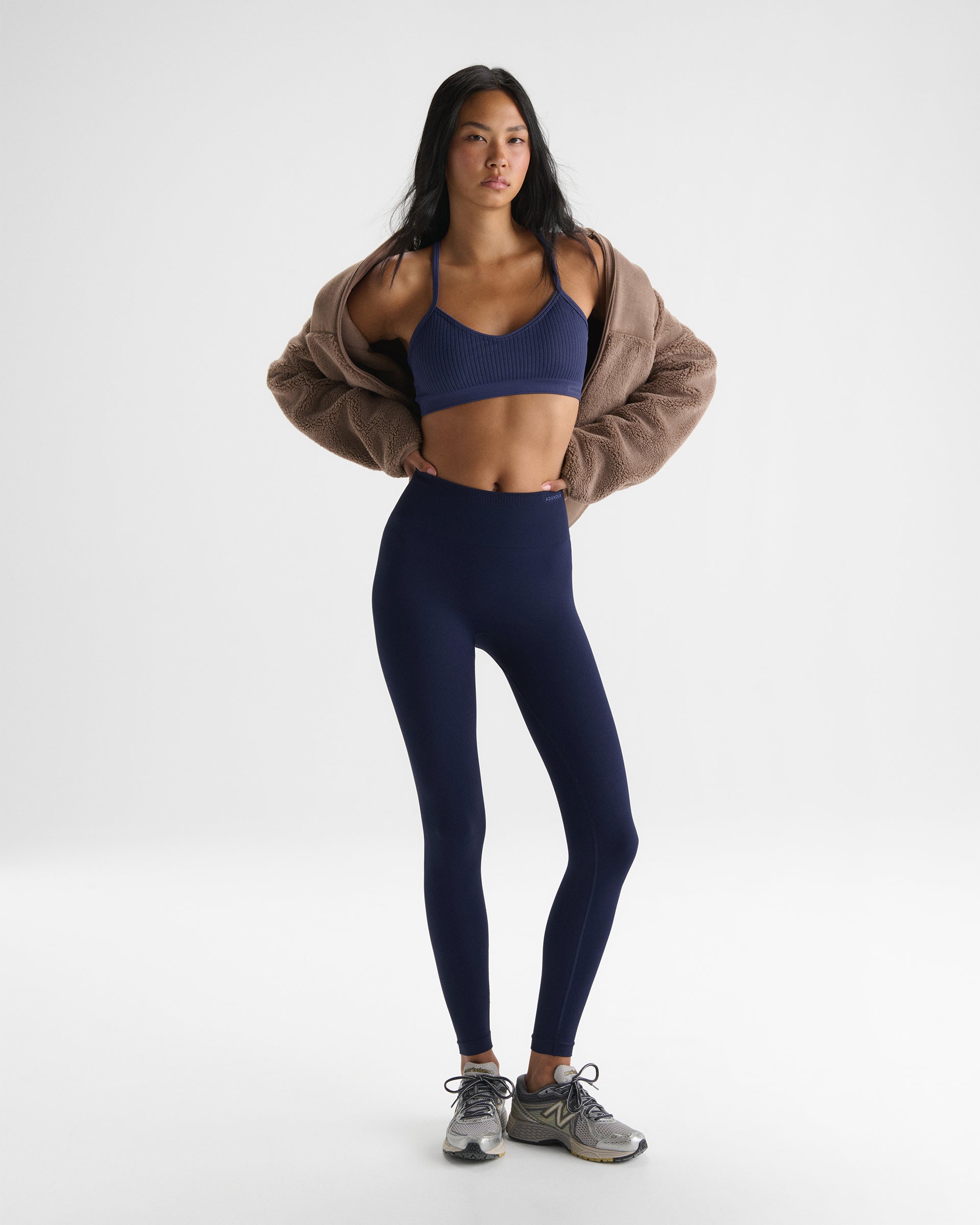 Classic Seamless Cross Back Bra - Blueberry Stripe