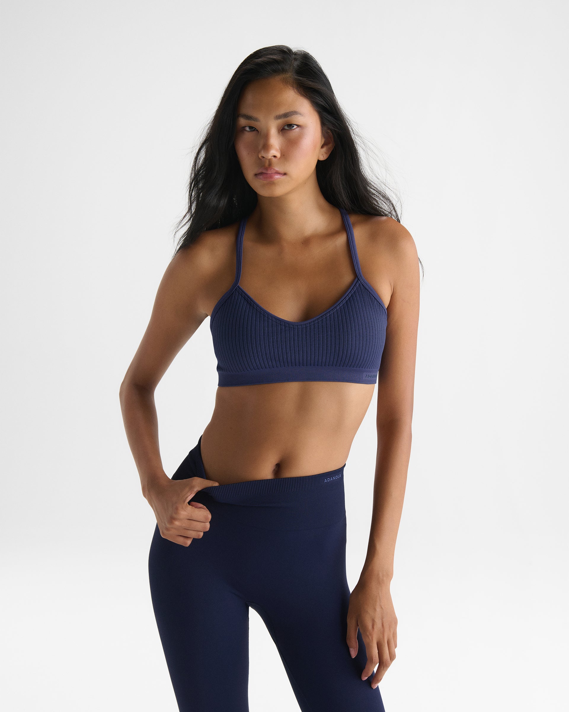 Classic Seamless Cross Back Bra - Blueberry Stripe