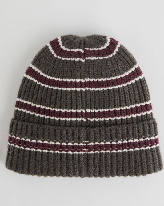 Stripe Beanie - Coffee Bean/Marshmallow White