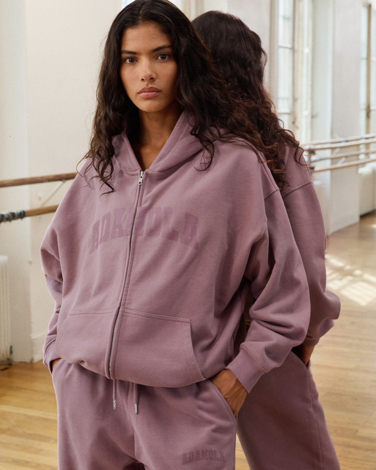 Varsity Oversized Full Zip Hoodie Dusk