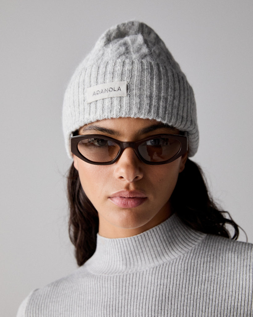 Knitted Beanie in Nearly Black Melange by Gray Label main image 1