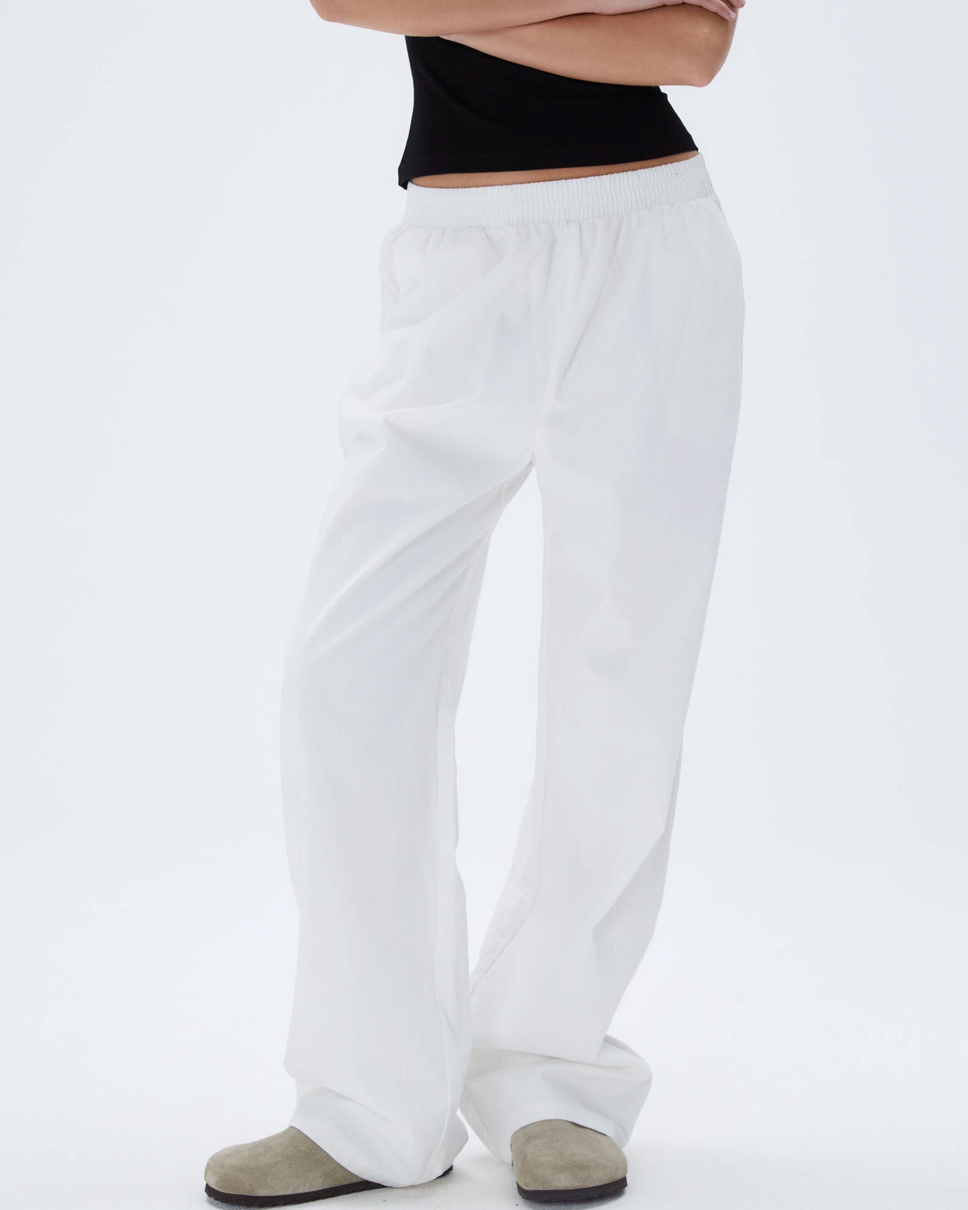 Cotton Pull on Pants - White