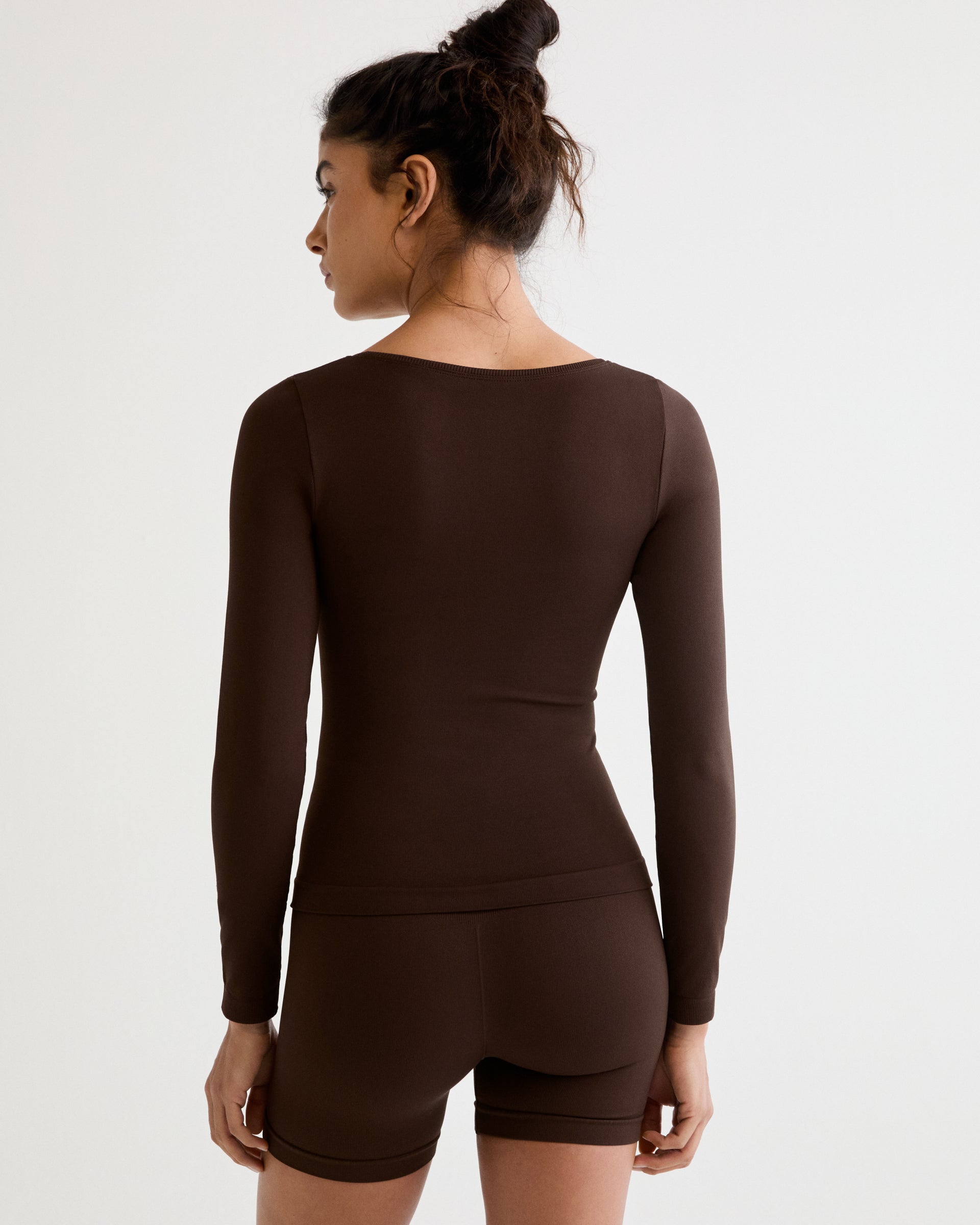 Classic Seamless Long Sleeve Top - Chocolate Brown