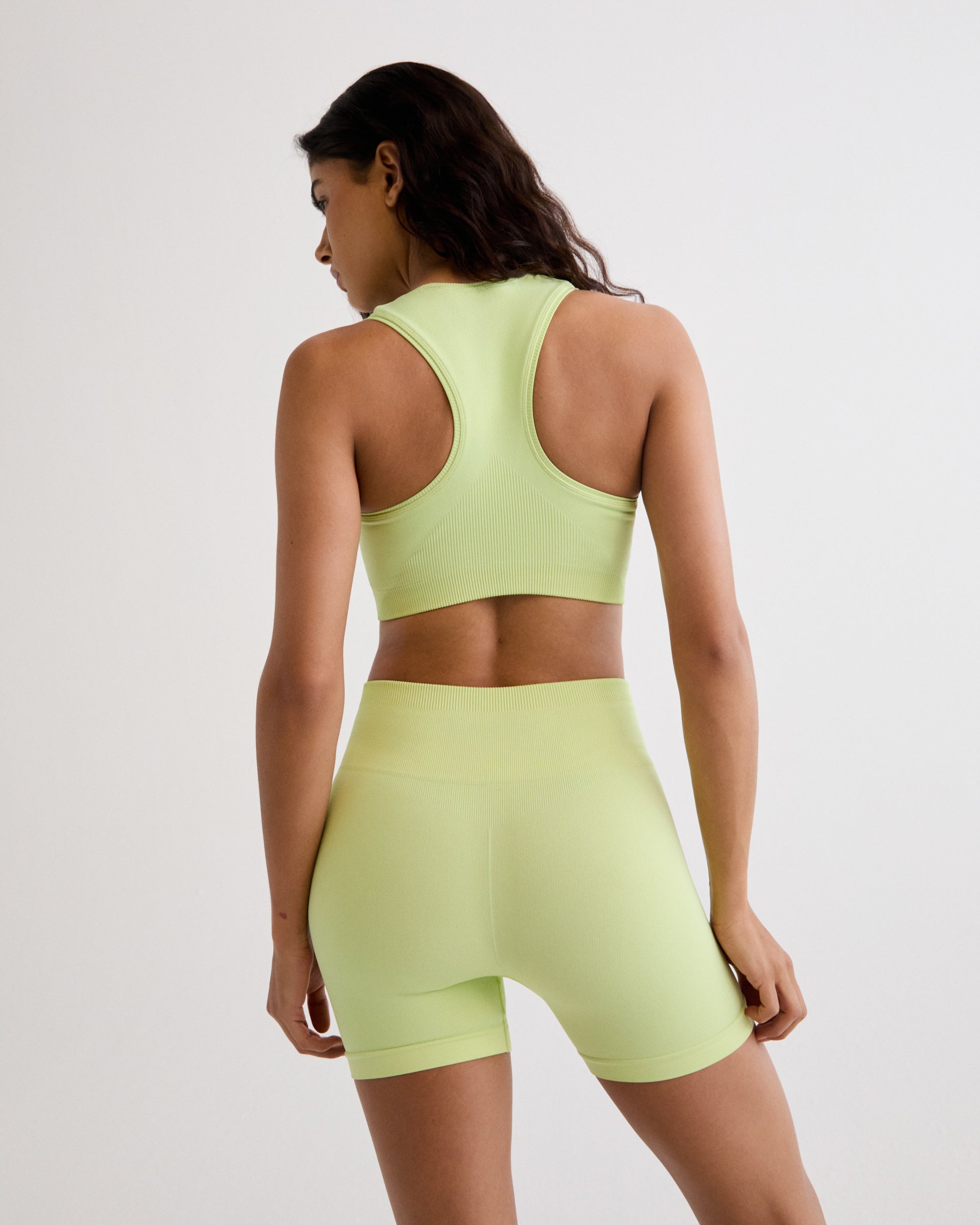 Classic Seamless Racer Back Bra - Washed Lime Green
