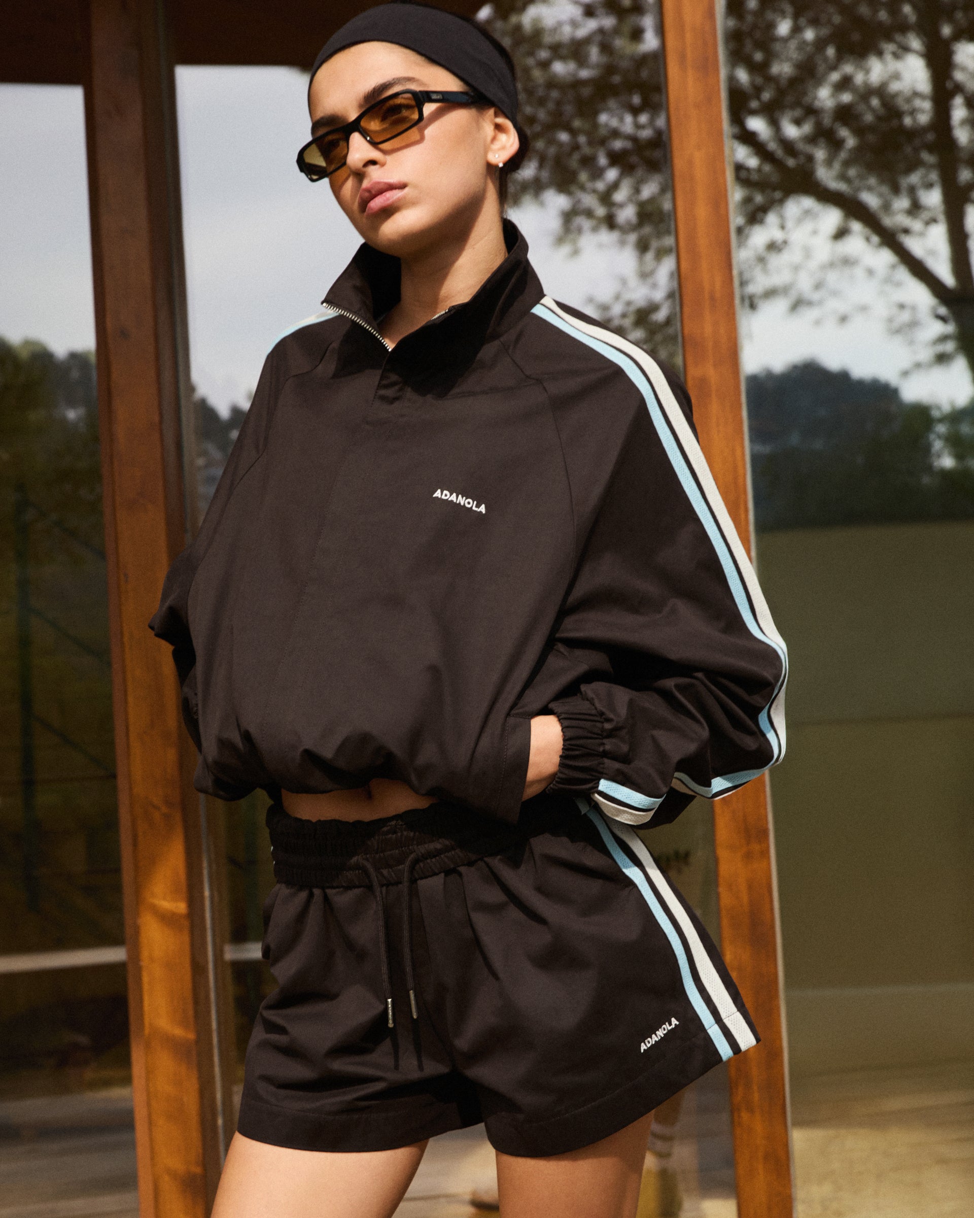 Stripe Detail Track Jacket - Coffee Bean