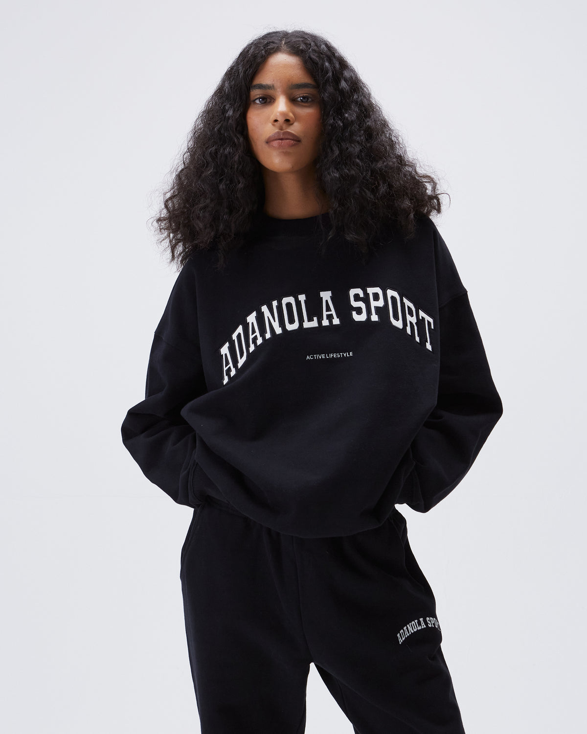 Adanola Sport Women's Black Oversized Sweatshirt