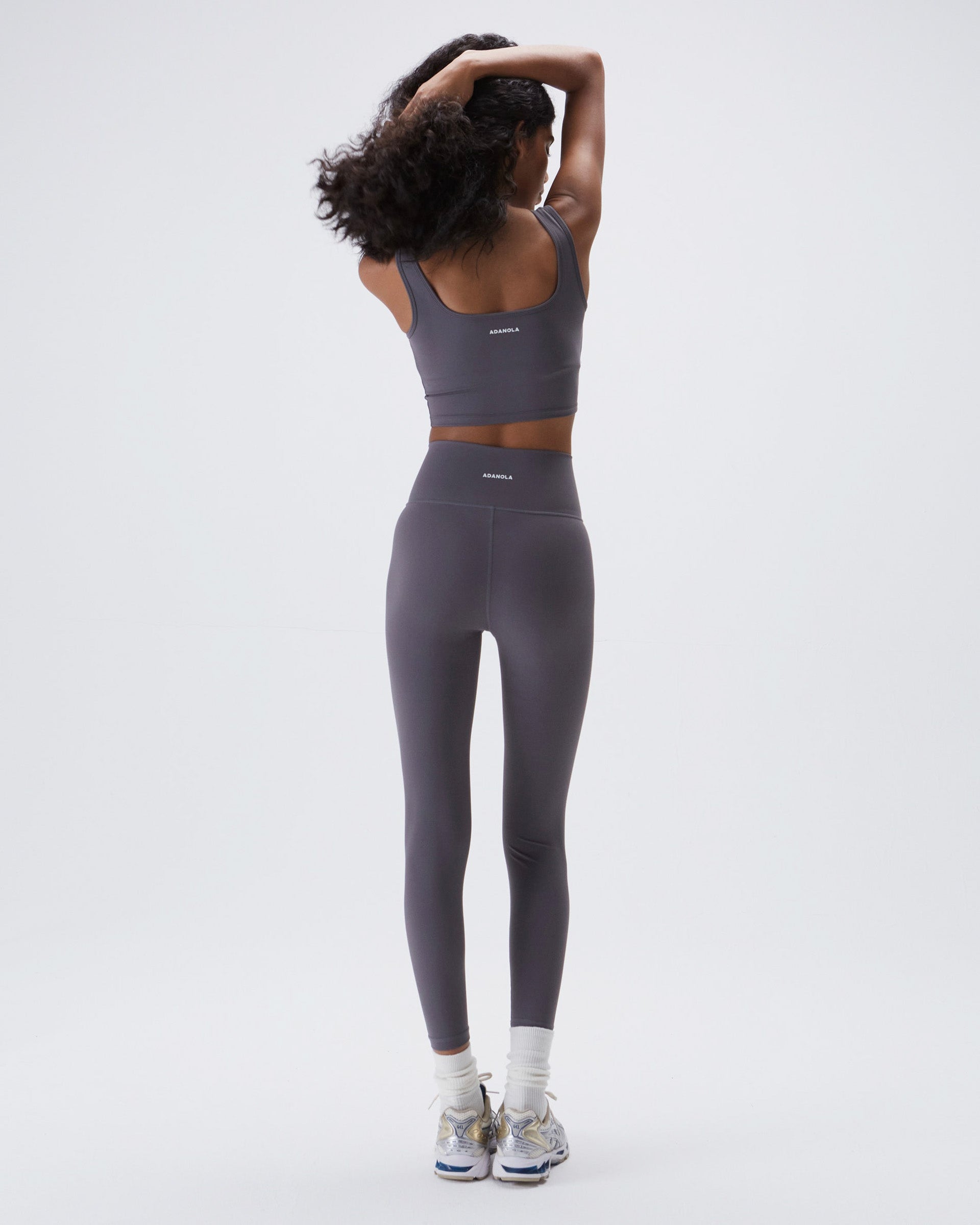 Ultimate V Waist Dark Grey High Waisted Leggings | Adanola