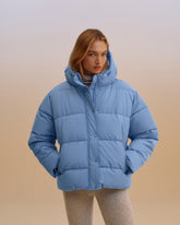 Hooded Puffer Jacket - Ice Blue