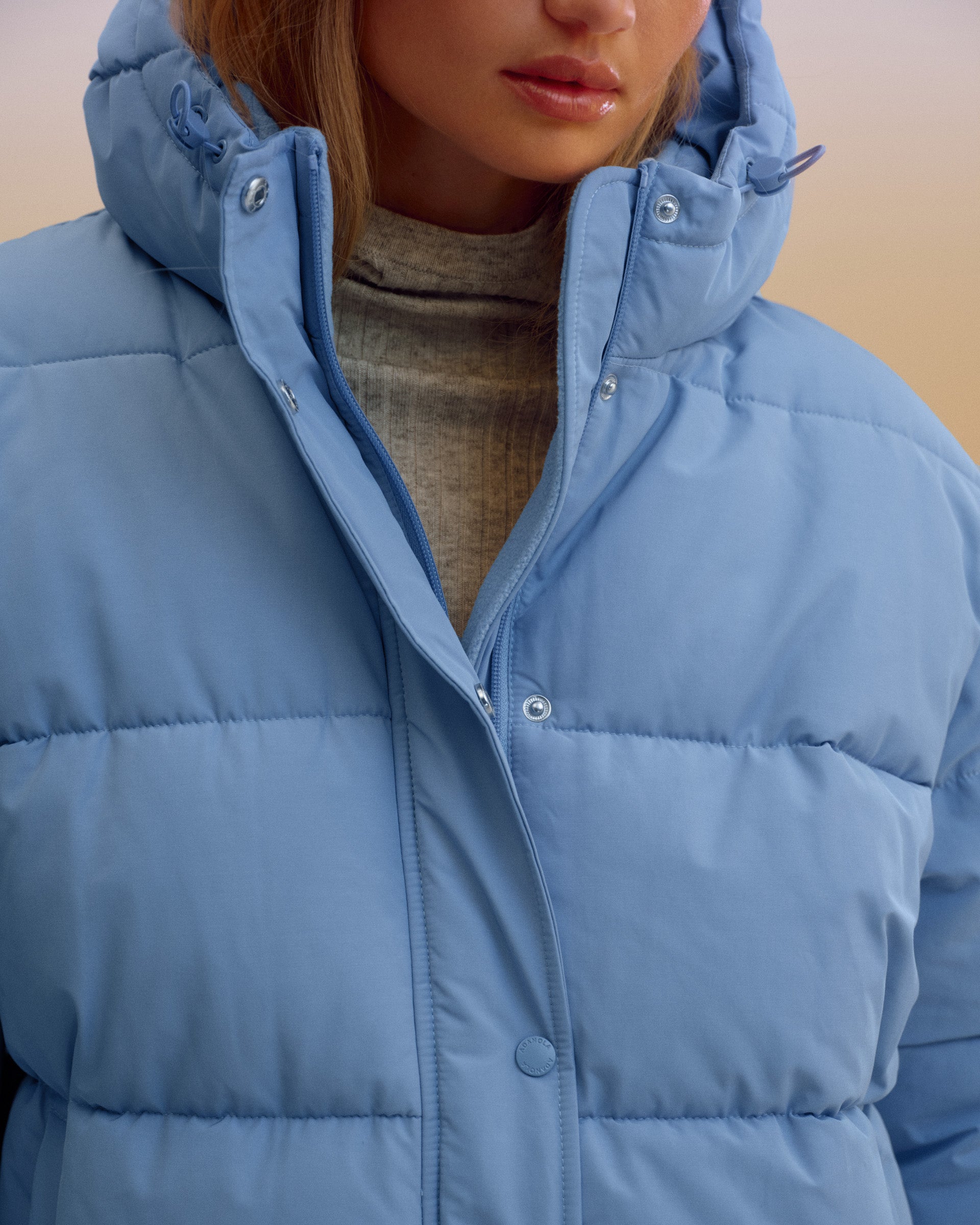 Hooded Puffer Jacket - Ice Blue