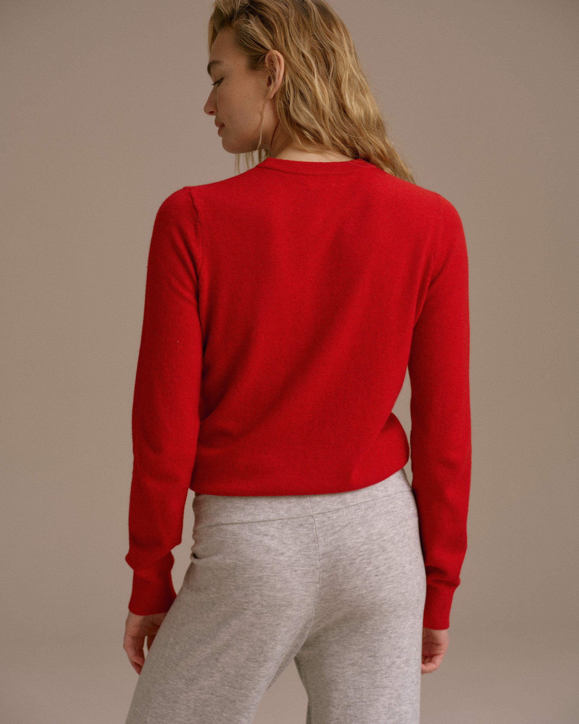 Knit Classic Crewneck Sweatshirt - Classic Red