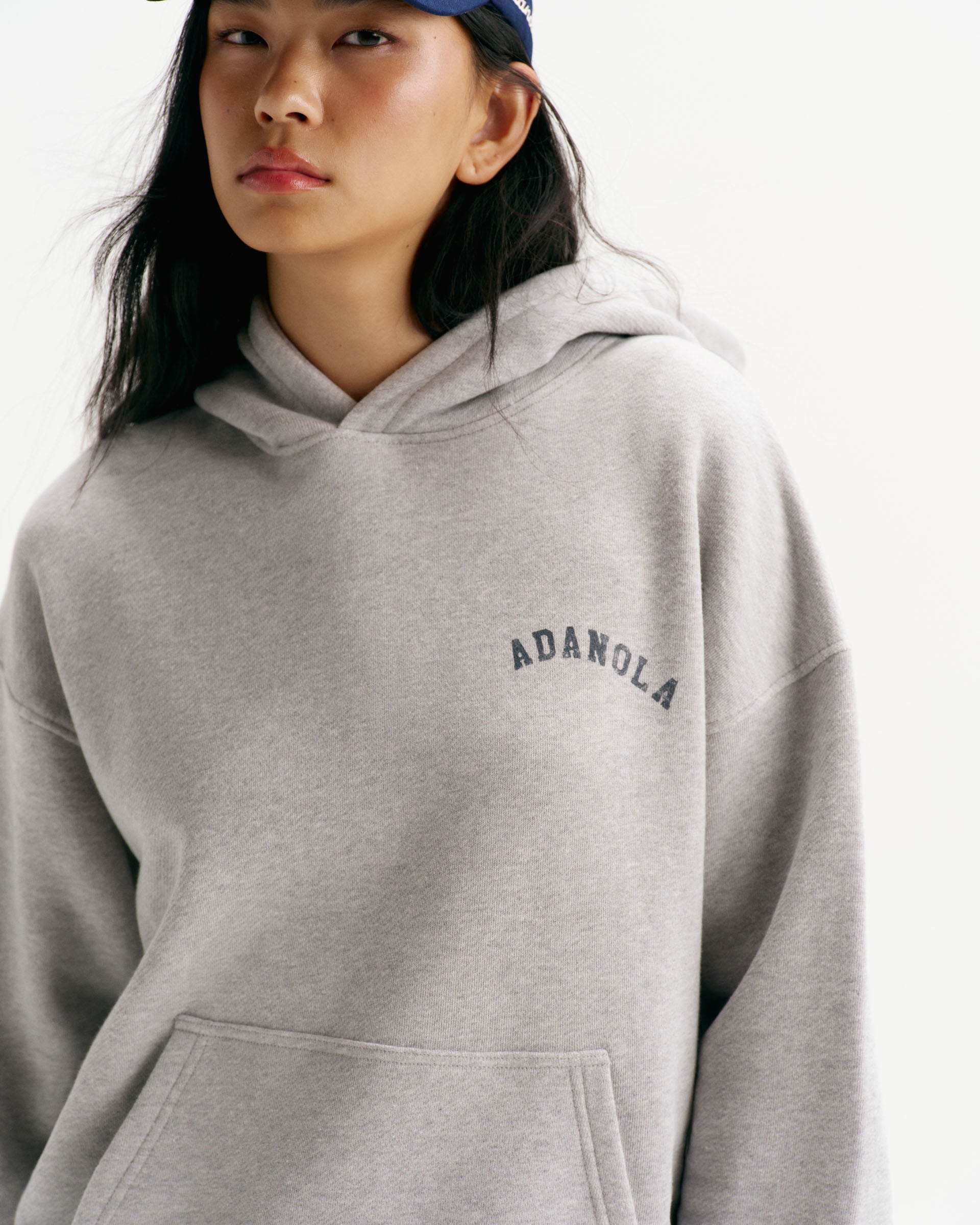 AS Oversized Hoodie - Heather Grey/Midnight Blue