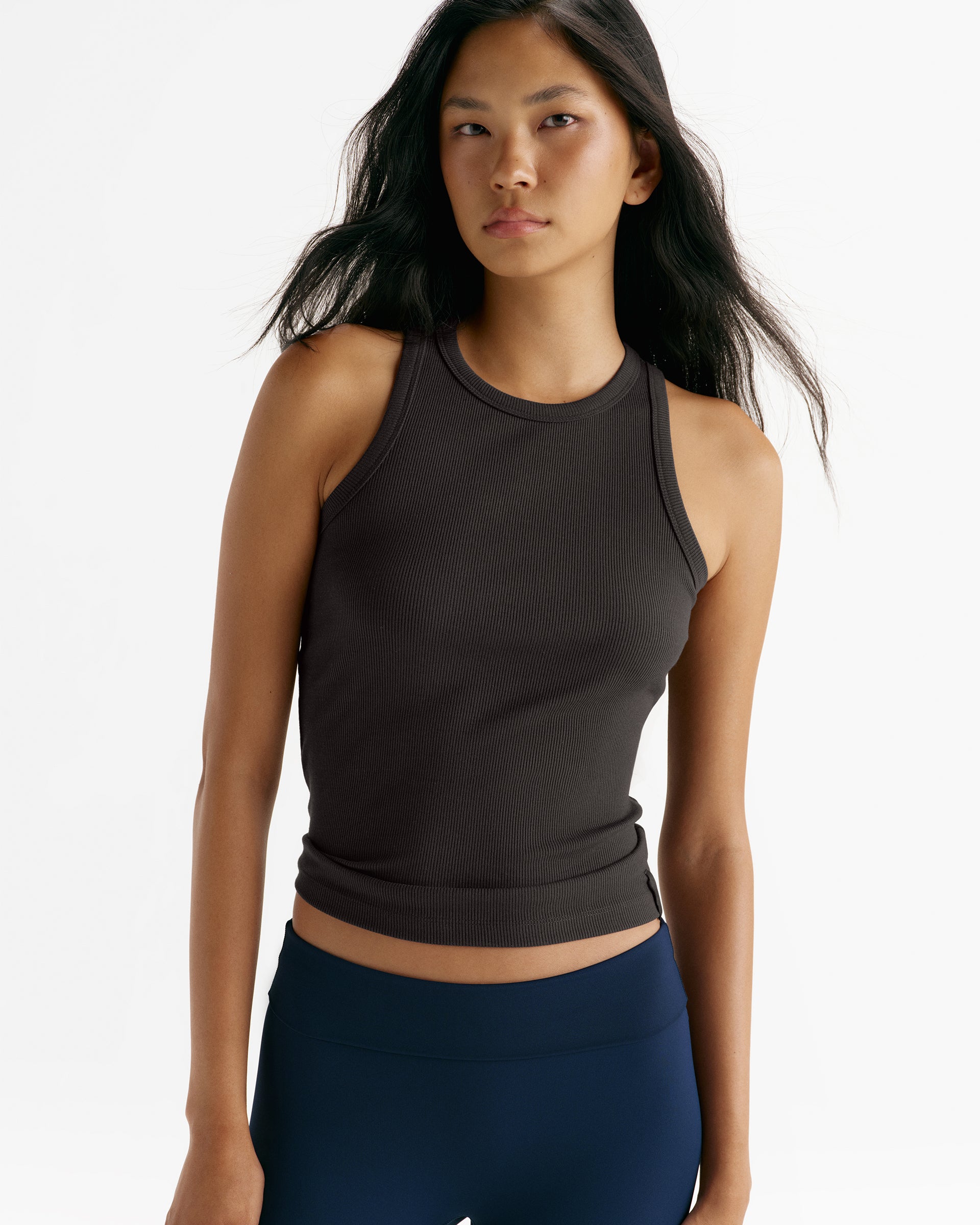 Modal Soft Rib Tank Top - Coffee Bean