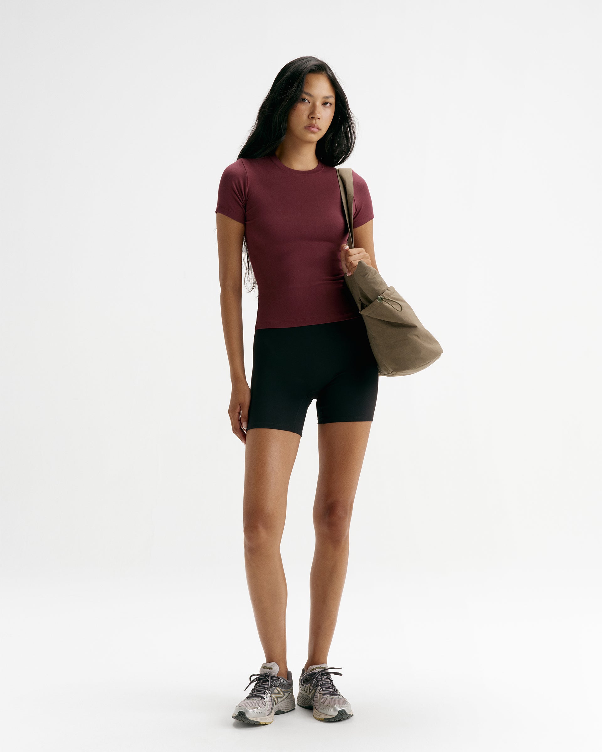 Modal Soft Short Sleeve Top - Damson Red