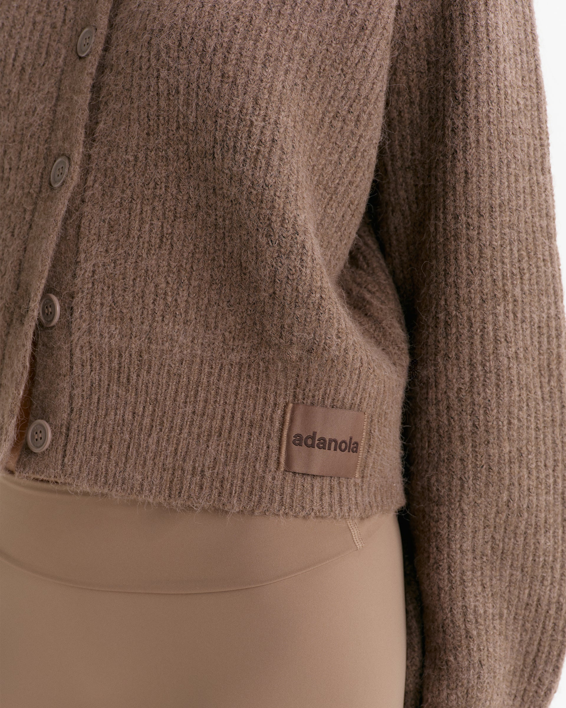 Knit Button Up Cardigan - Walnut Brown