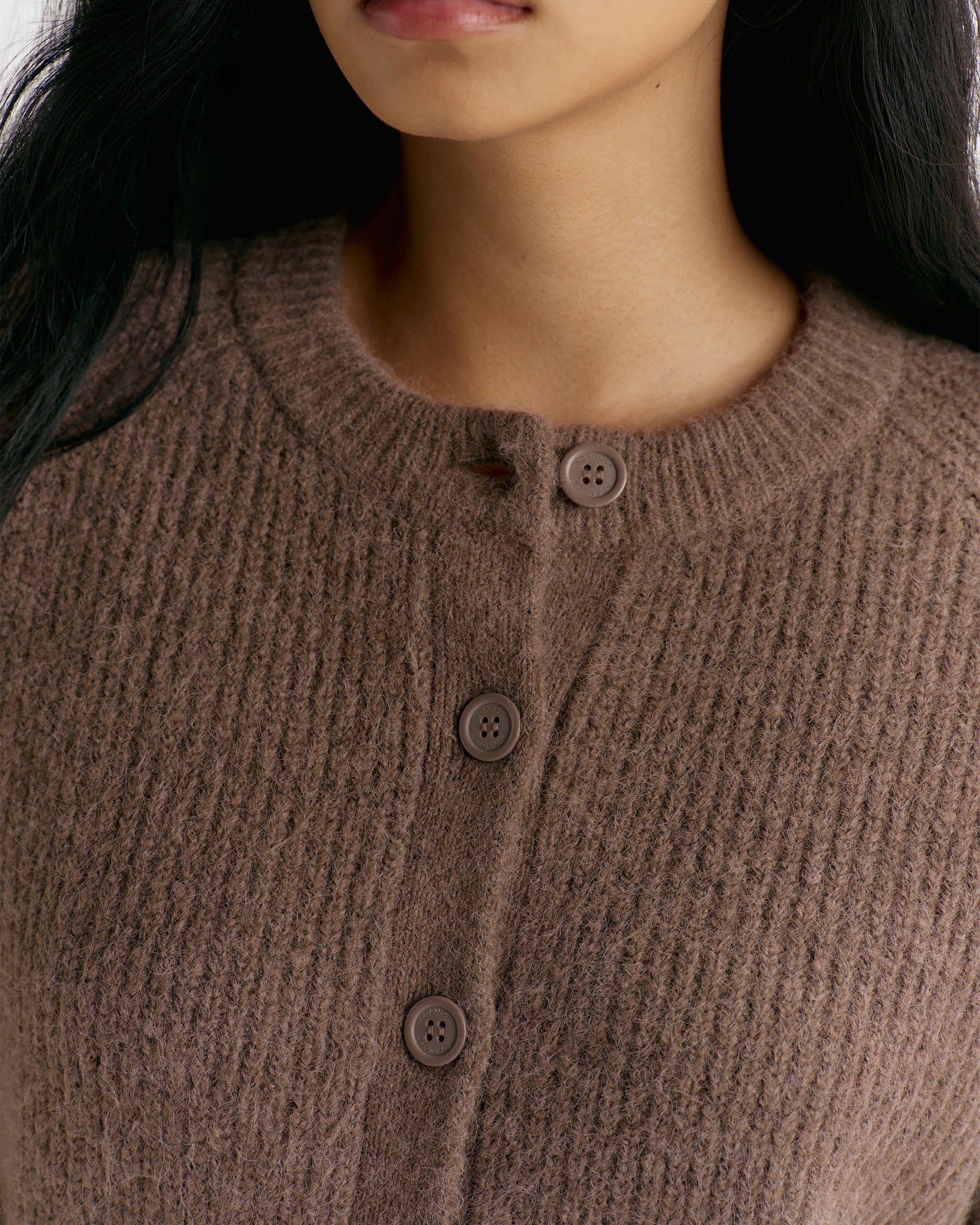 Knit Button Up Cardigan - Walnut Brown