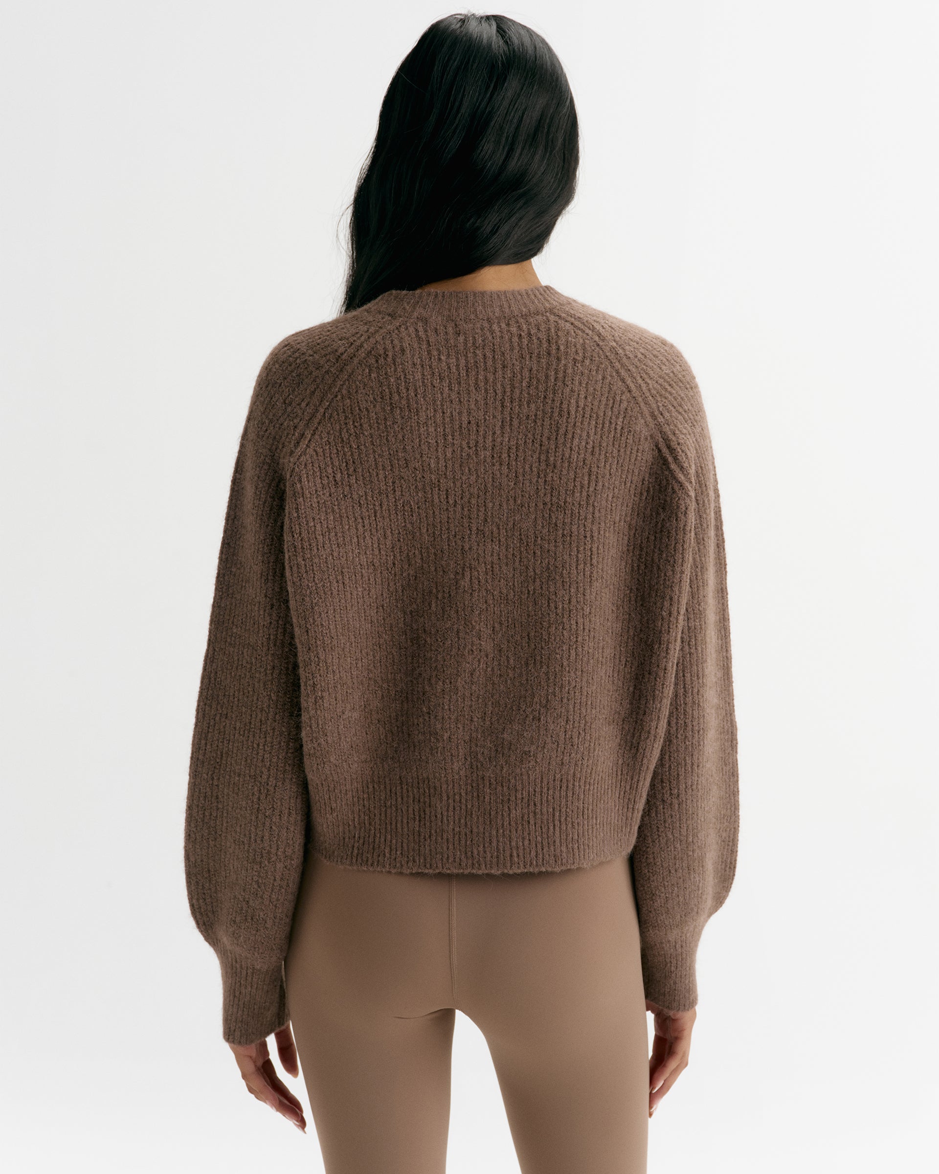 Knit Button Up Cardigan - Walnut Brown
