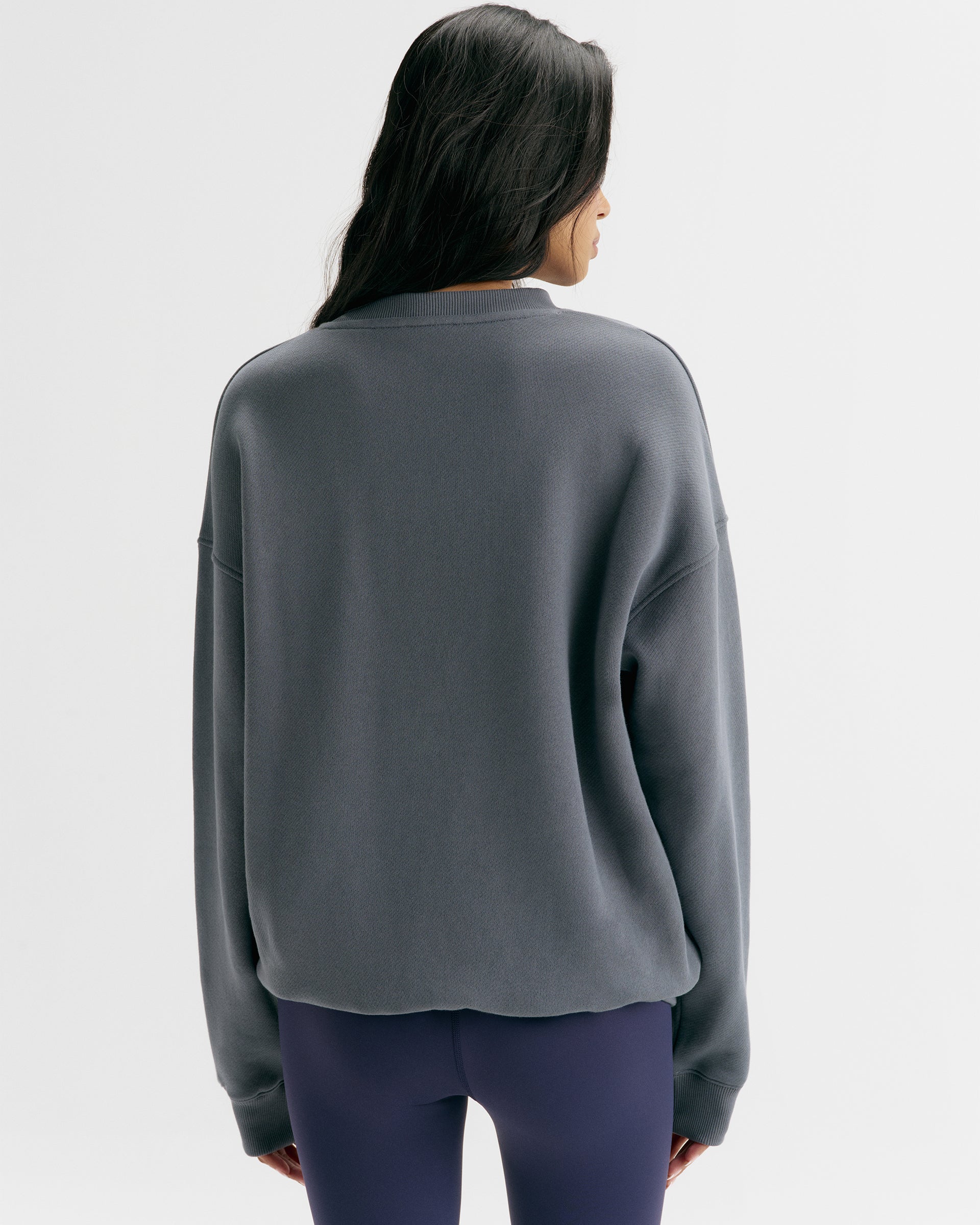 Classic Adanola Oversized Sweatshirt - Storm Blue/Marshmallow White