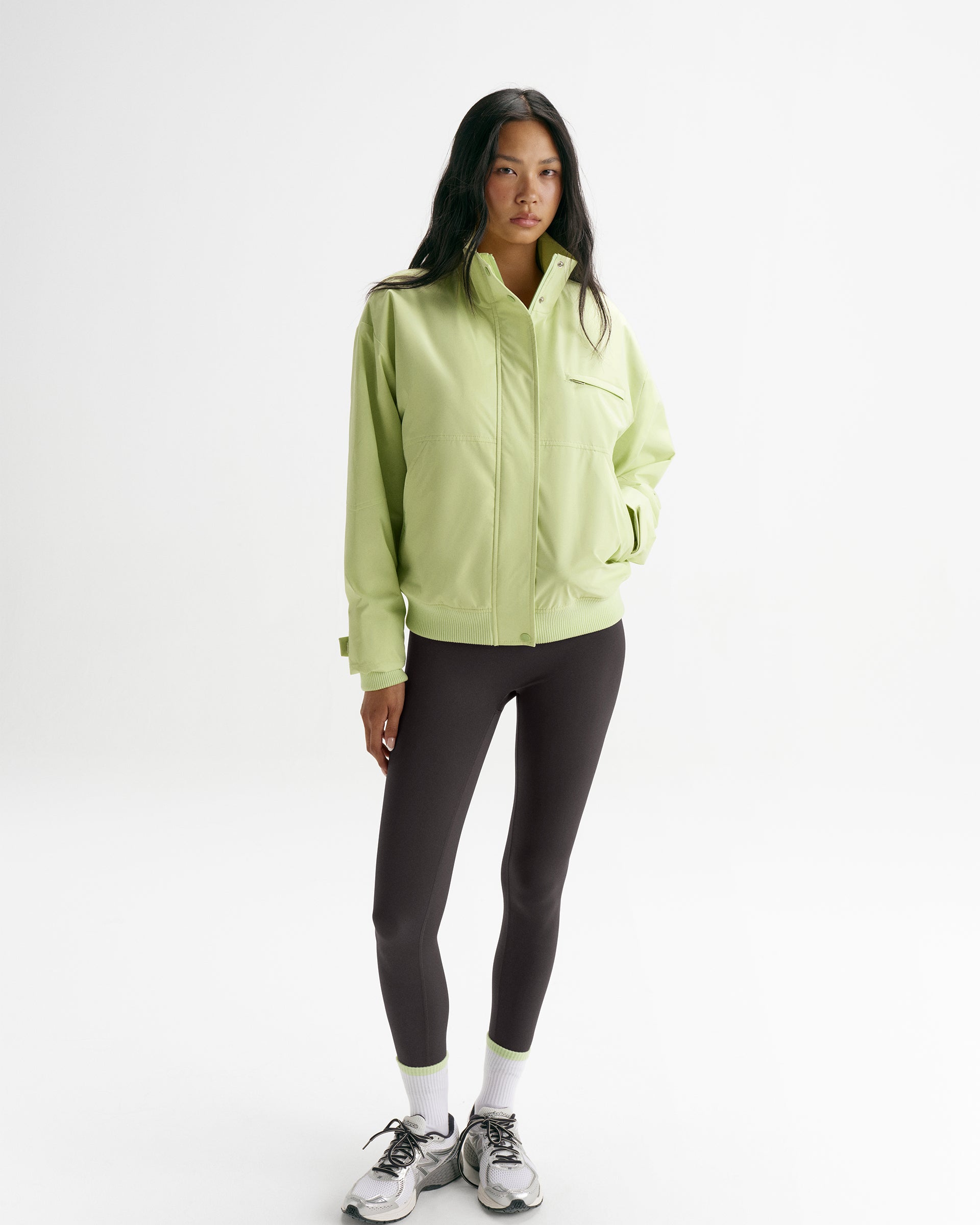 Funnel Neck Technical Jacket - Lime Cream