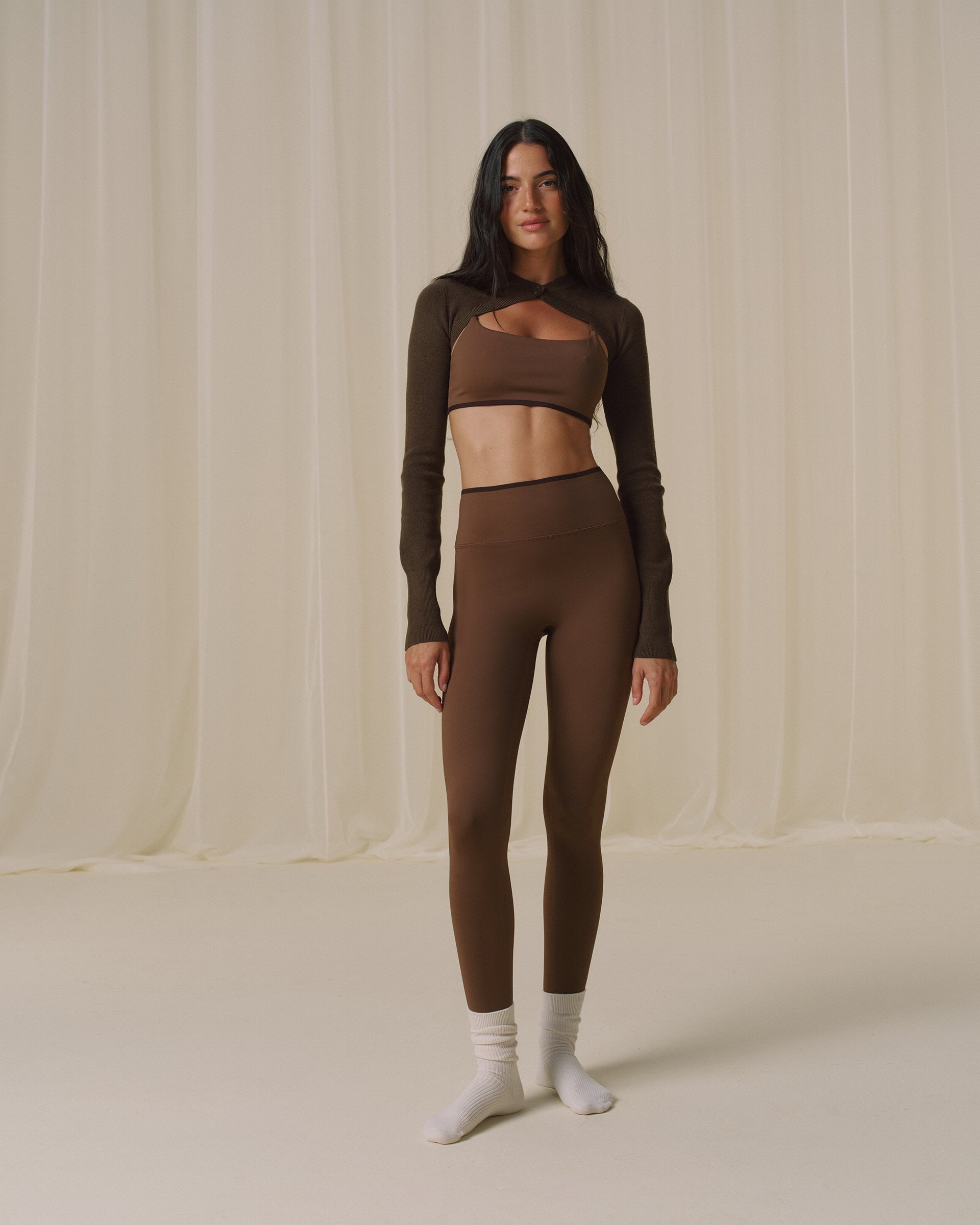 Knit Bolero - Dark Mocha Brown