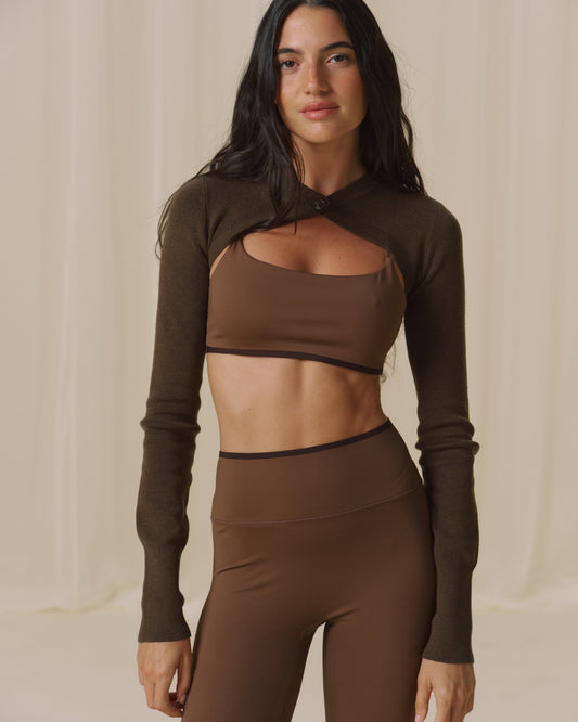 Knit Bolero - Dark Mocha Brown