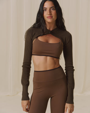 Knit Bolero - Dark Mocha Brown
