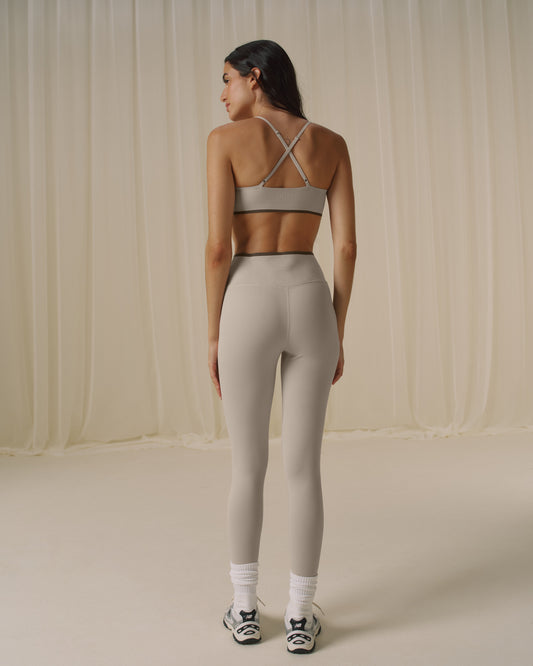 Bonded Contrast Leggings - Bone