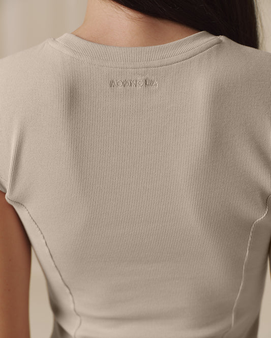 Rib Seam Detail Top - Bone