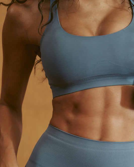 Seamless Racer Back Bra - Slate Blue